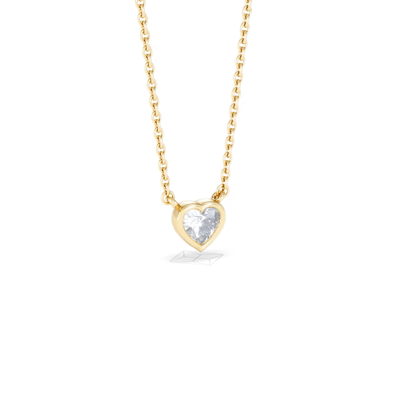 Horizon Heart Cut Lab Diamond Solitaire Necklace 0.25ct H/SI in 9K Gold - Image 16