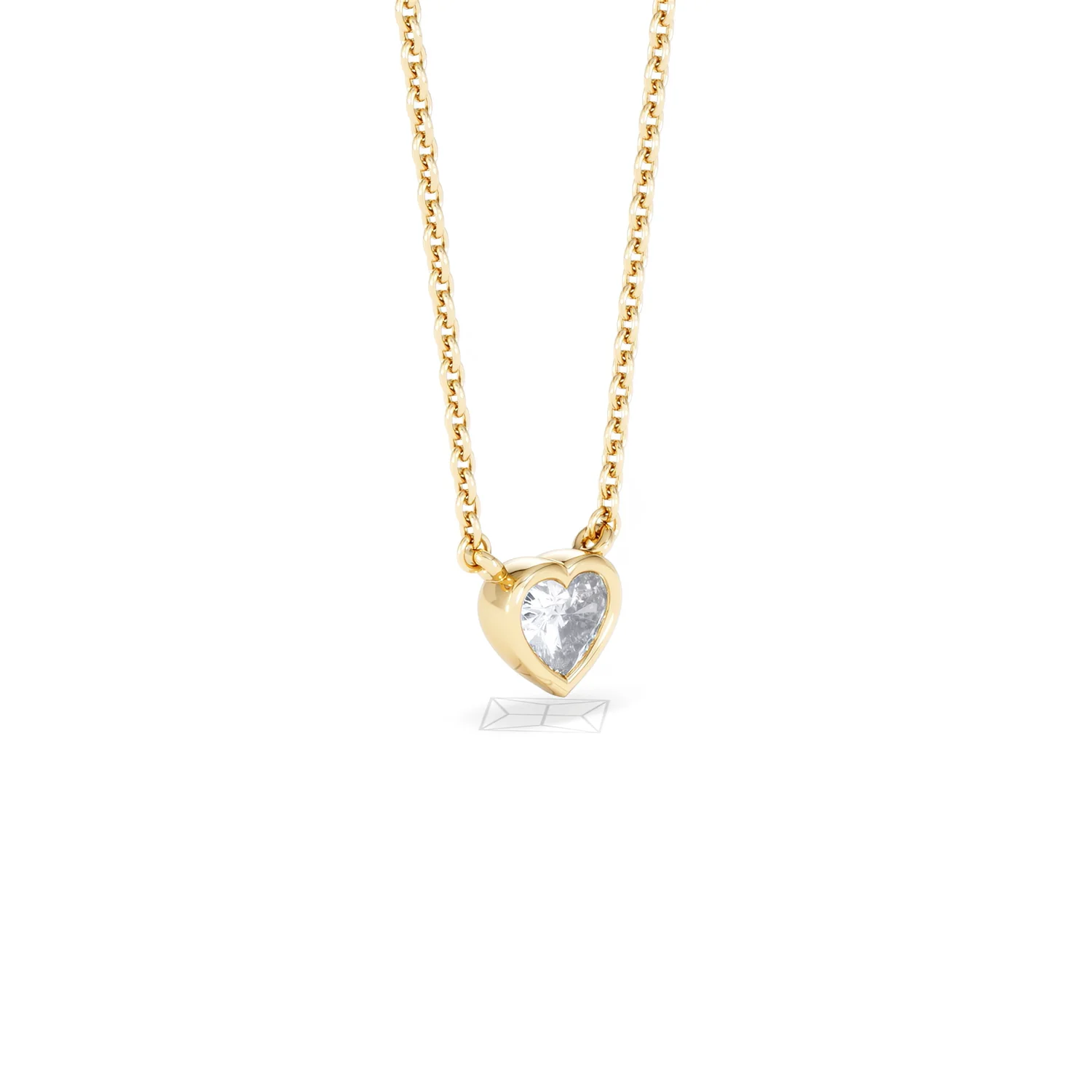 Horizon Heart Cut Lab Diamond Solitaire Necklace 0.25ct H/SI in 9K Gold - Image 19
