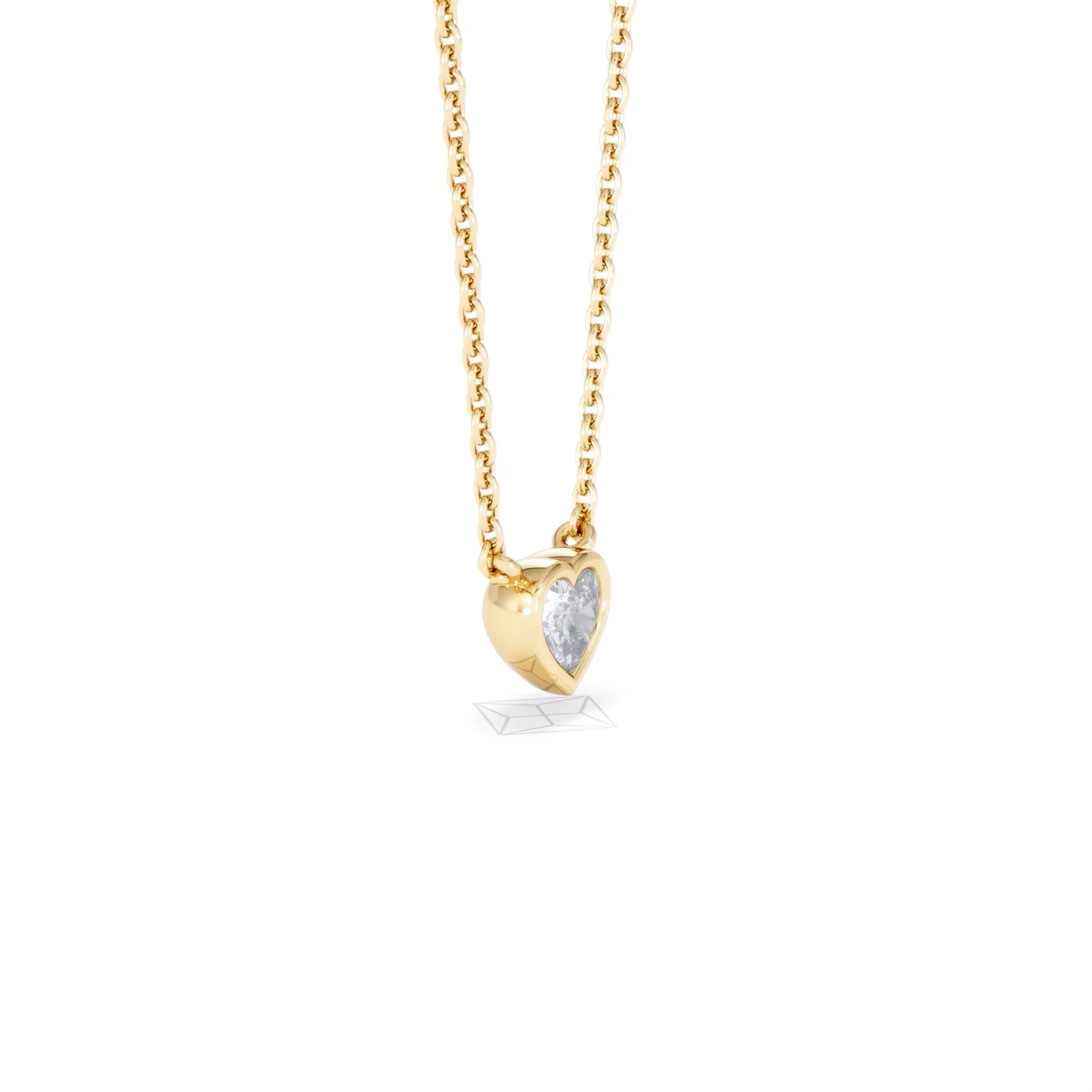 Horizon Heart Cut Lab Diamond Solitaire Necklace 0.25ct H/SI in 9K Gold - Image 23