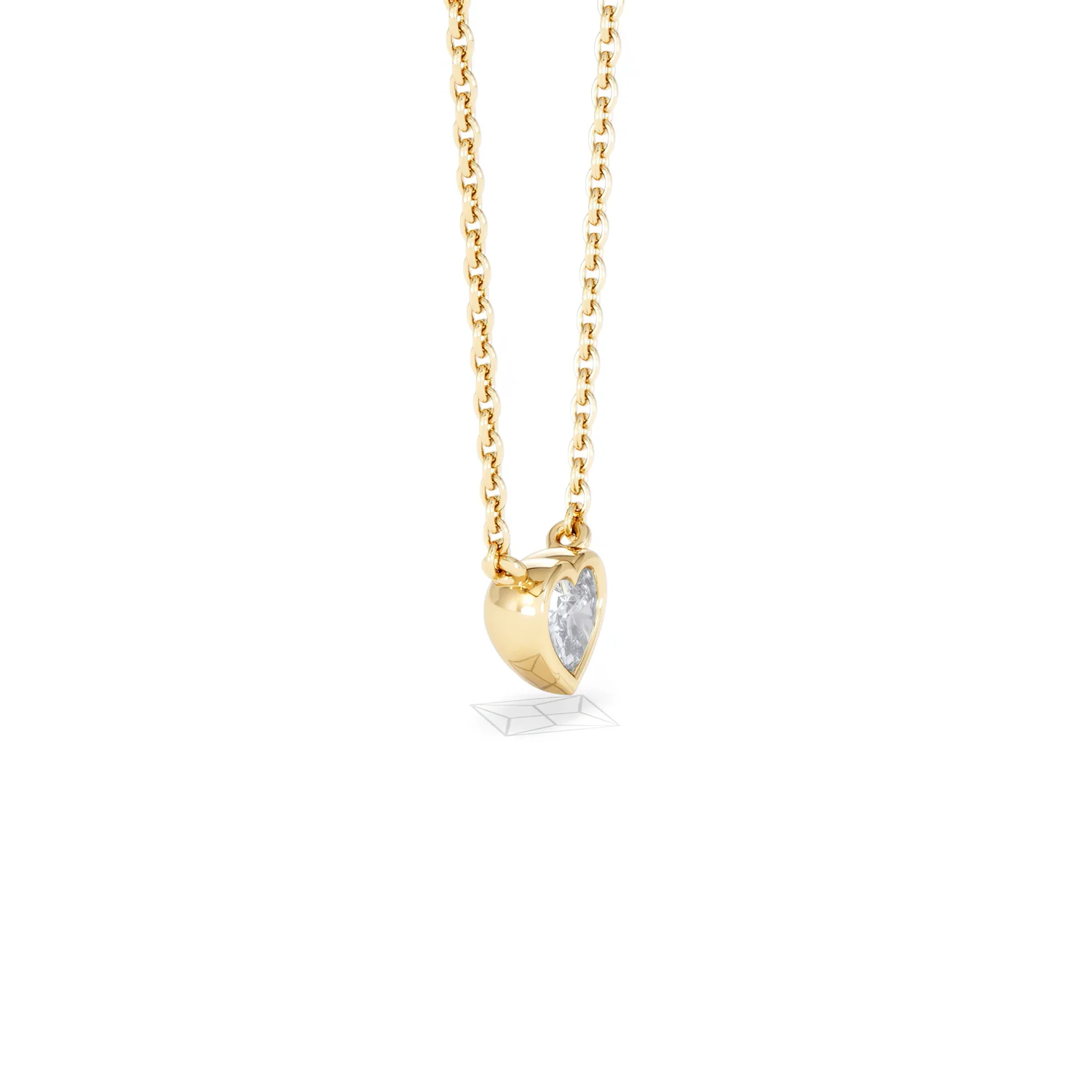 Horizon Heart Cut Lab Diamond Solitaire Necklace 0.25ct H/SI in 9K Gold - Image 24