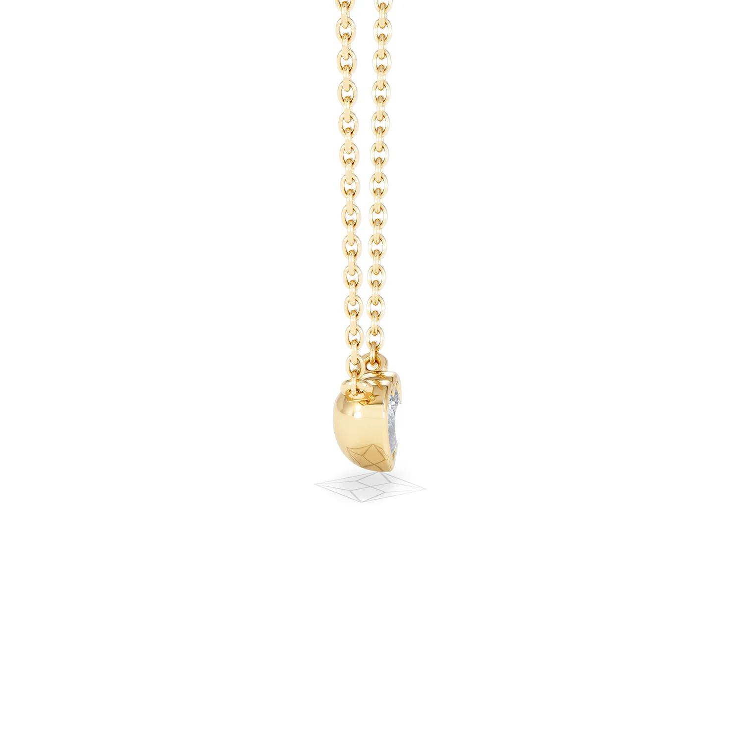 Horizon Heart Cut Lab Diamond Solitaire Necklace 0.25ct H/SI in 9K Gold - Image 28