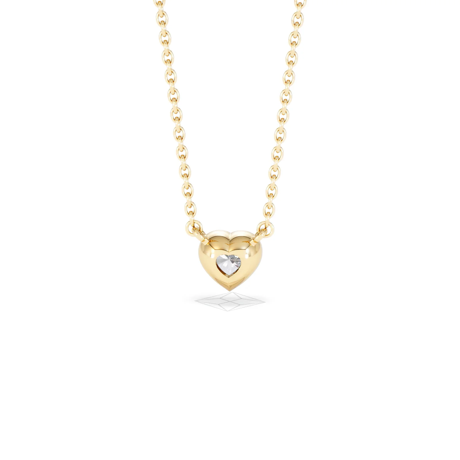 Horizon Heart Cut Lab Diamond Solitaire Necklace 0.25ct H/SI in 9K Gold - Image 49