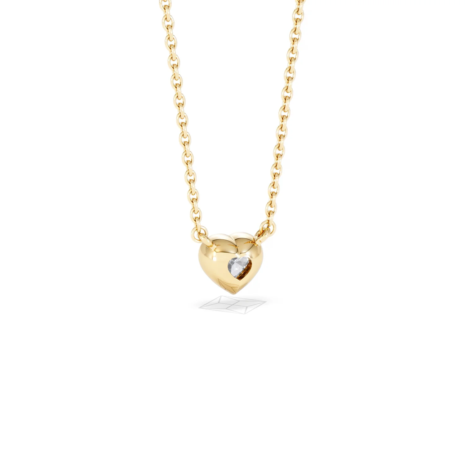 Horizon Heart Cut Lab Diamond Solitaire Necklace 0.25ct H/SI in 9K Gold - Image 54