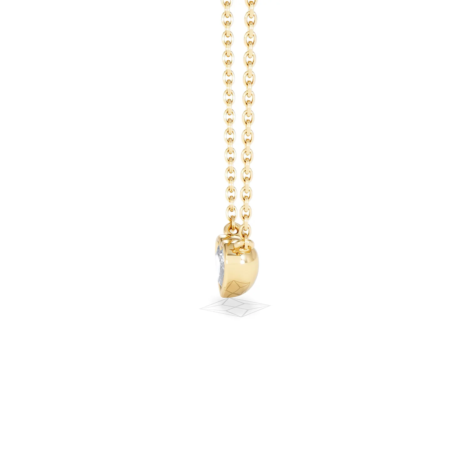 Horizon Heart Cut Lab Diamond Solitaire Necklace 0.25ct H/SI in 9K Gold - Image 72