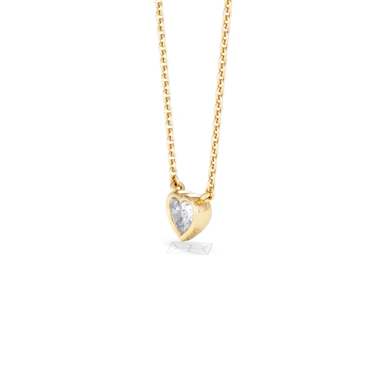 Horizon Heart Cut Lab Diamond Solitaire Necklace 0.25ct H/SI in 9K Gold - Image 78
