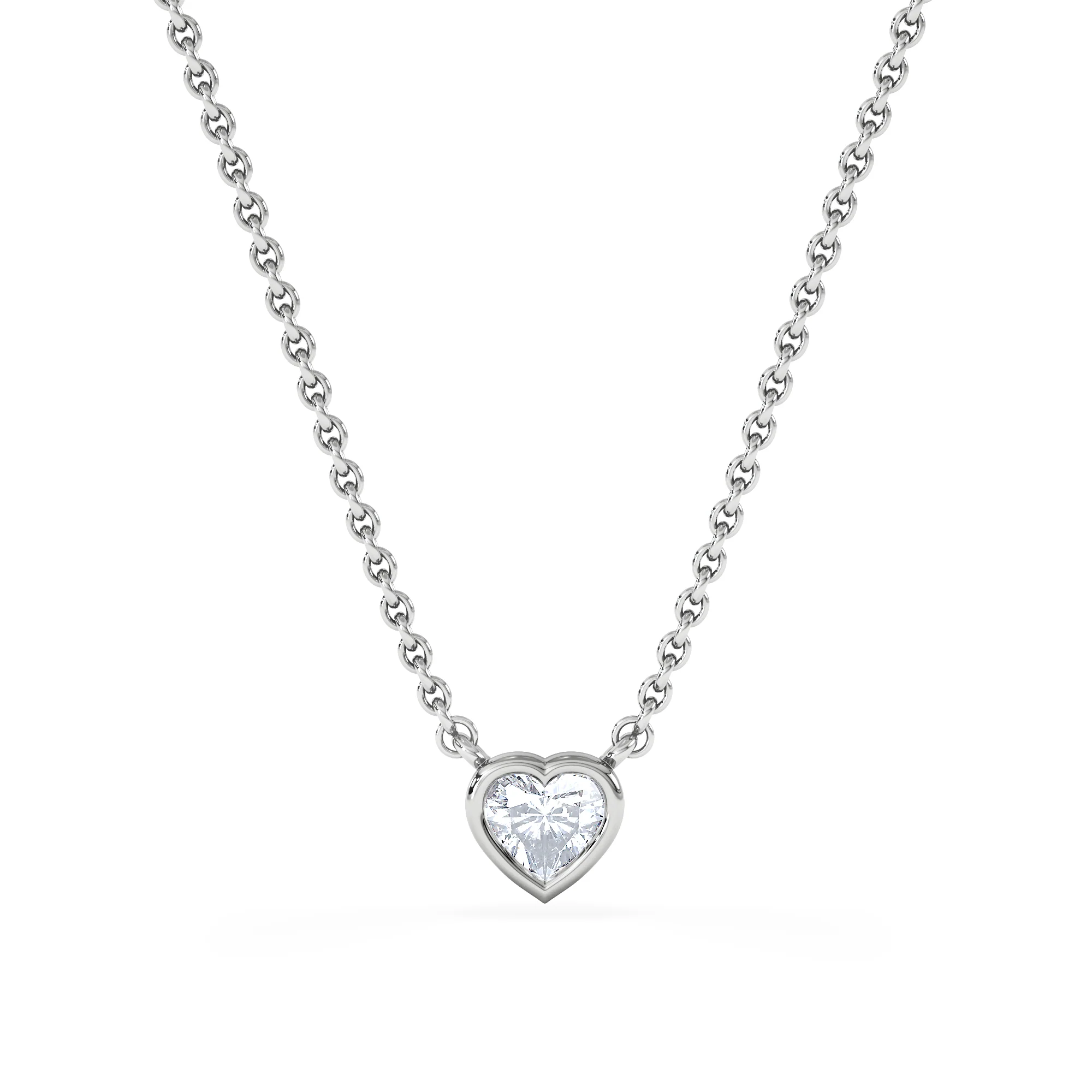 Horizon Heart Cut Lab Diamond Solitaire Necklace 0.25ct H/SI in 9K White Gold - Image 3
