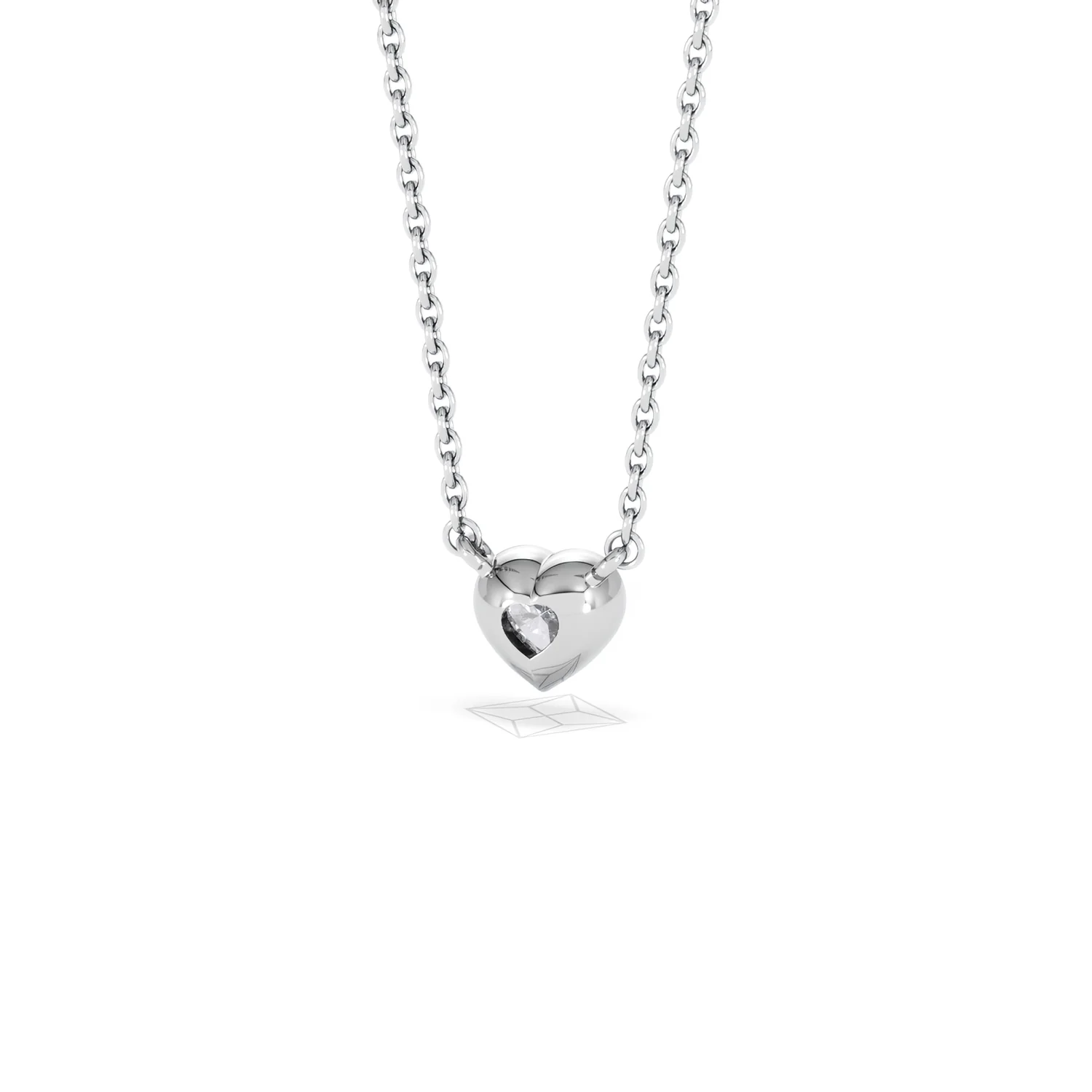 Horizon Heart Cut Lab Diamond Solitaire Necklace 0.25ct H/SI in 9K White Gold - Image 46