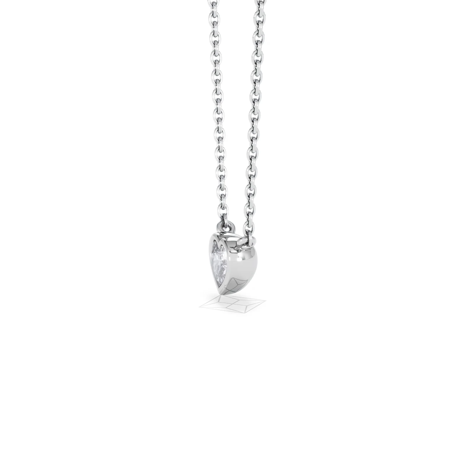 Horizon Heart Cut Lab Diamond Solitaire Necklace 0.25ct H/SI in 9K White Gold - Image 74