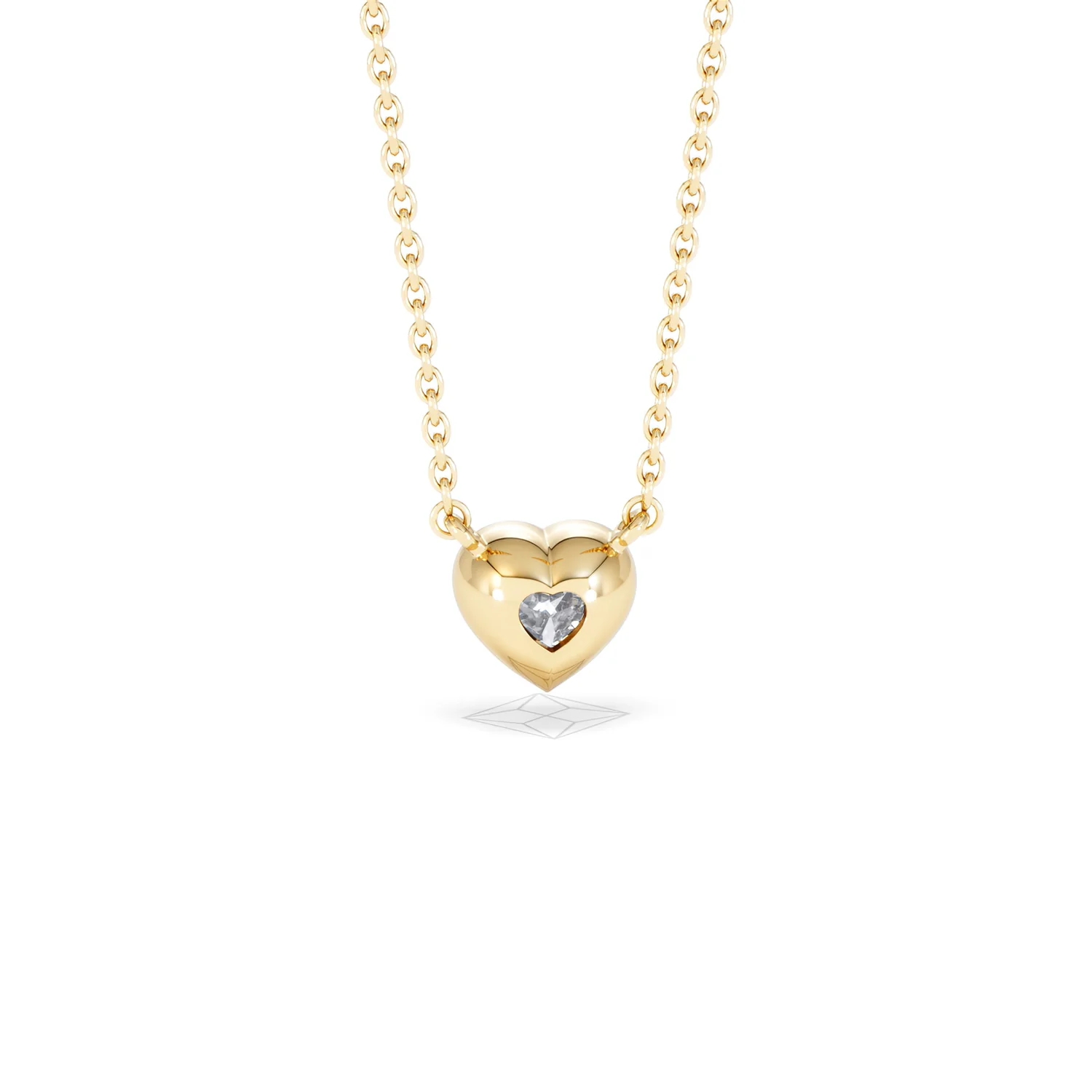 Horizon Heart Cut Lab Diamond Solitaire Necklace 0.50ct H/SI in 9K Gold - Image 51