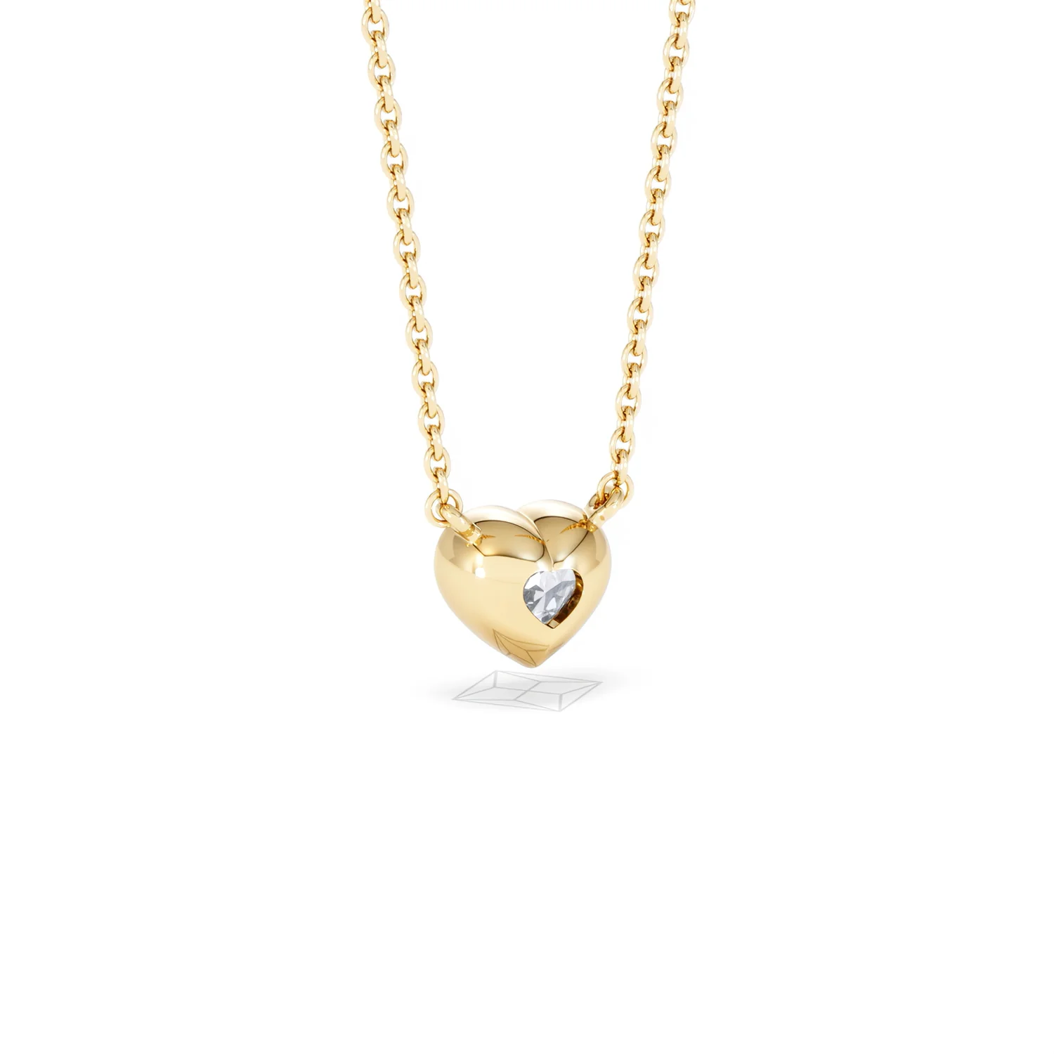 Horizon Heart Cut Lab Diamond Solitaire Necklace 0.50ct H/SI in 9K Gold - Image 55