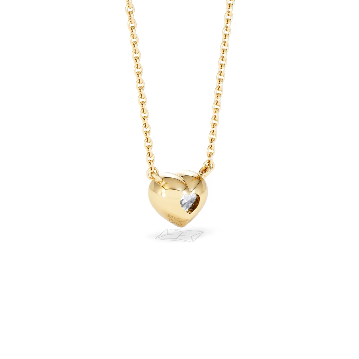 Horizon Heart Cut Lab Diamond Solitaire Necklace 0.50ct H/SI in 9K Gold - Image 56