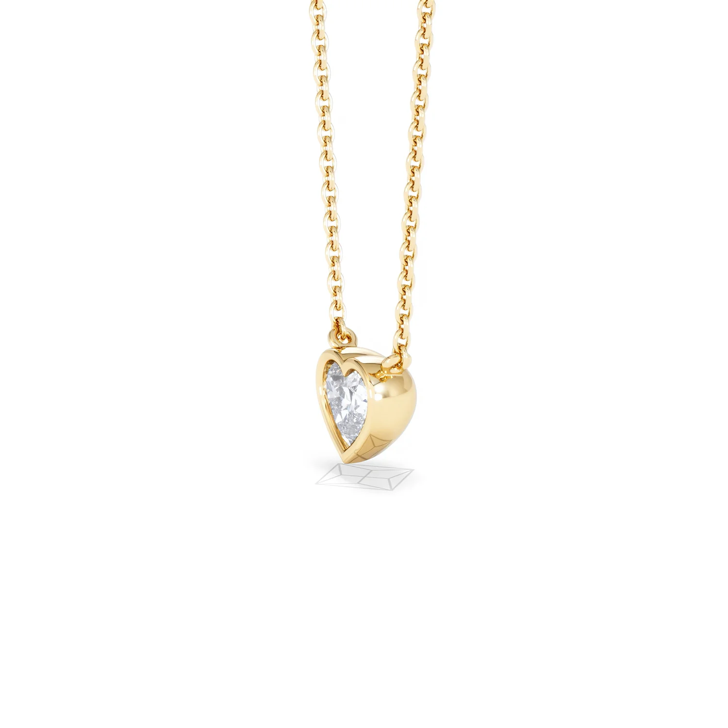 Horizon Heart Cut Lab Diamond Solitaire Necklace 0.50ct H/SI in 9K Gold - Image 76