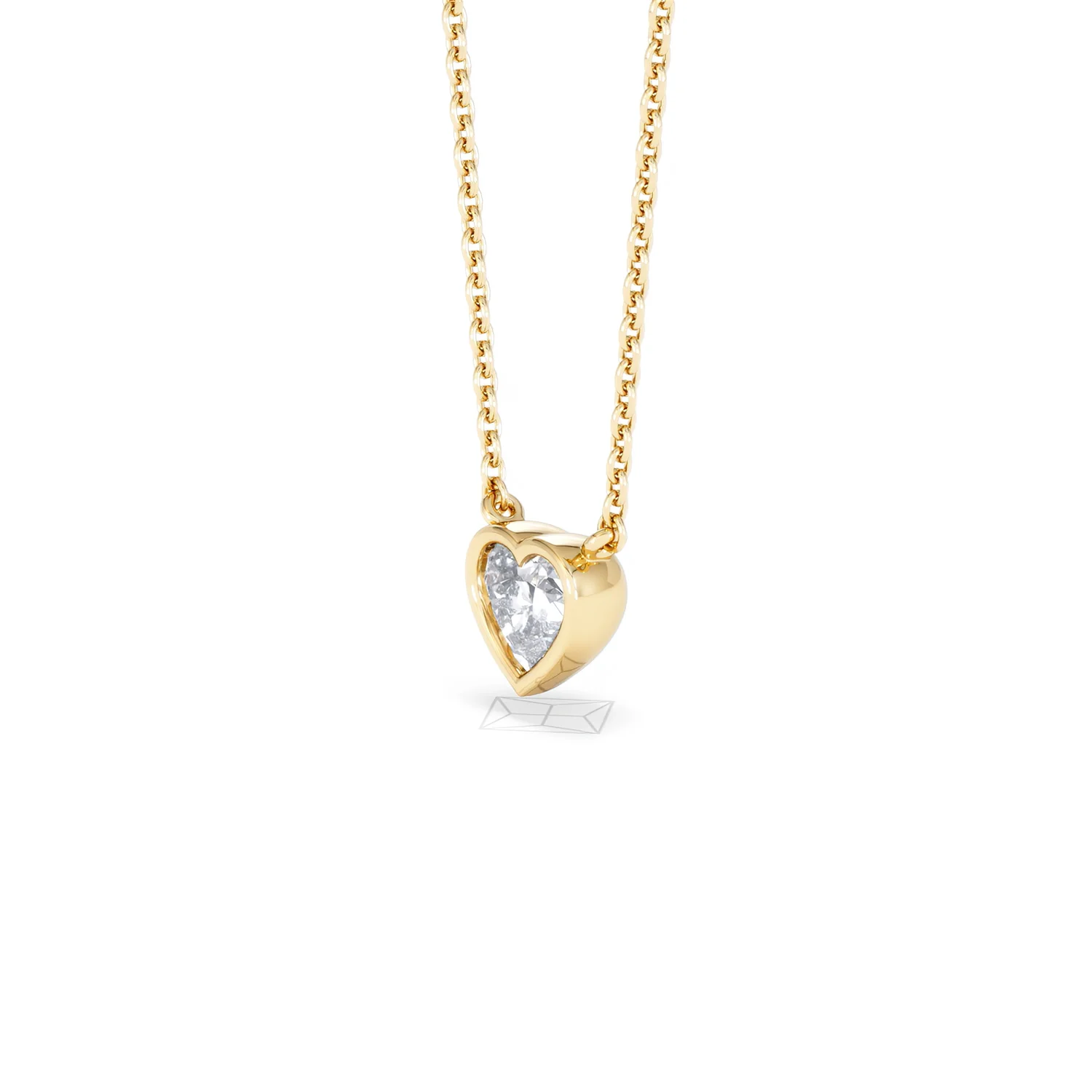 Horizon Heart Cut Lab Diamond Solitaire Necklace 0.50ct H/SI in 9K Gold - Image 78