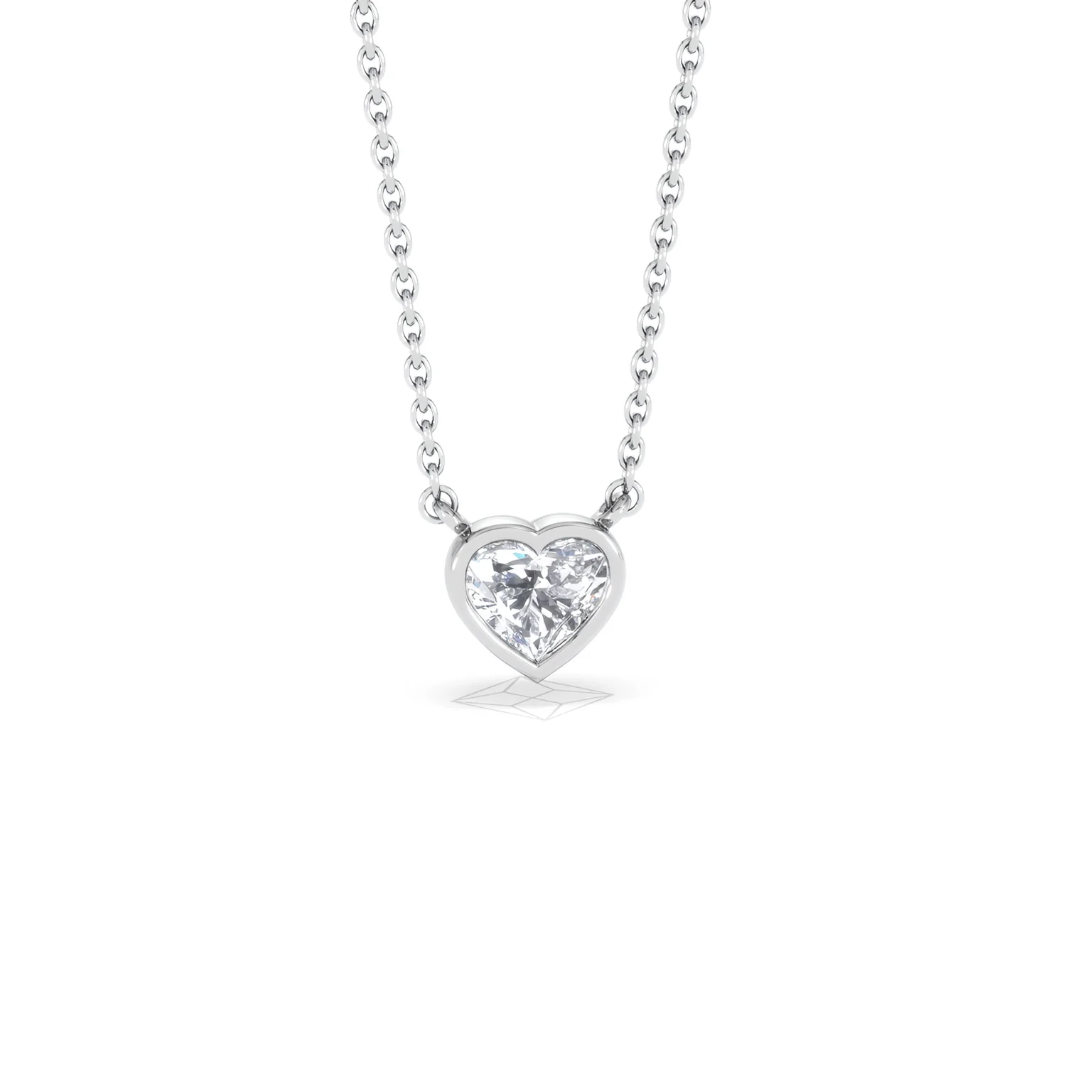Horizon Heart Cut Lab Diamond Solitaire Necklace 0.50ct H/SI in 9K White Gold - Image 12