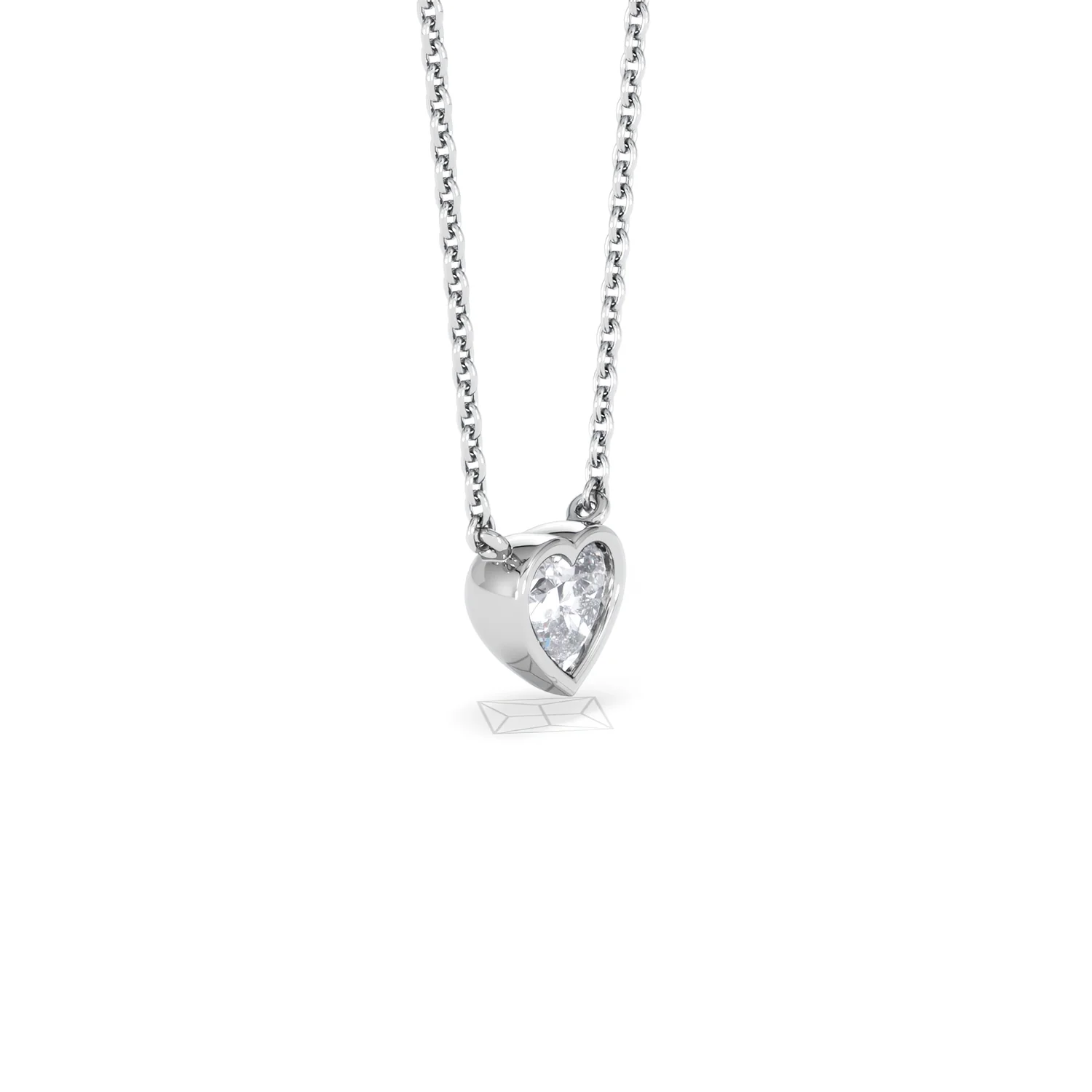 Horizon Heart Cut Lab Diamond Solitaire Necklace 0.50ct H/SI in 9K White Gold - Image 22