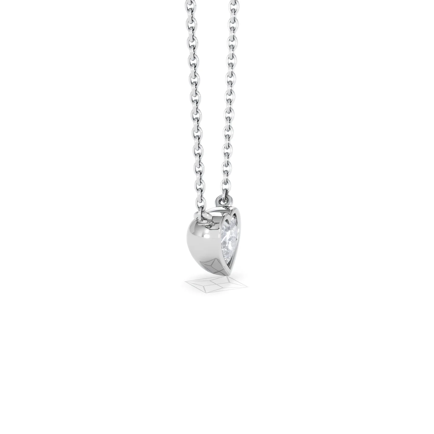 Horizon Heart Cut Lab Diamond Solitaire Necklace 0.50ct H/SI in 9K White Gold - Image 26