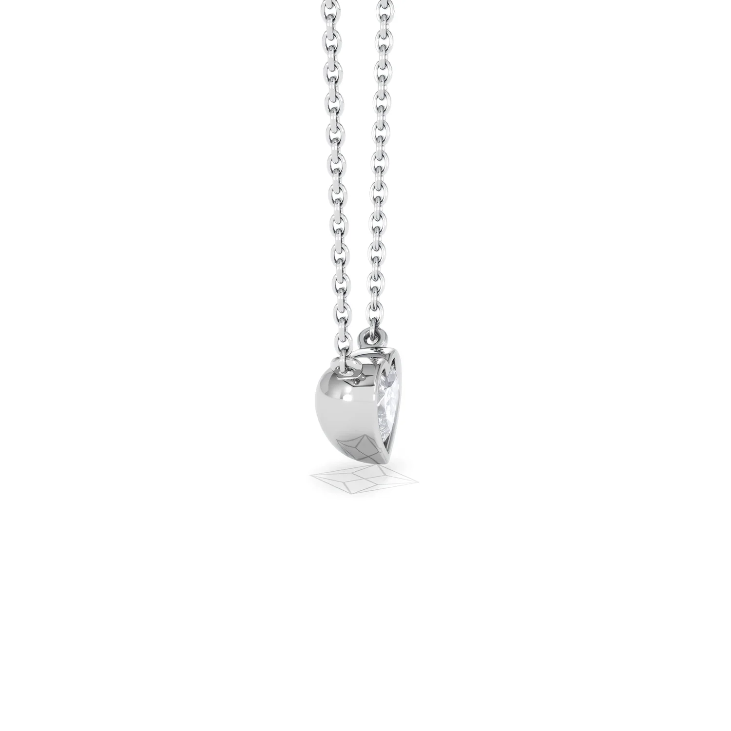 Horizon Heart Cut Lab Diamond Solitaire Necklace 0.50ct H/SI in 9K White Gold - Image 27
