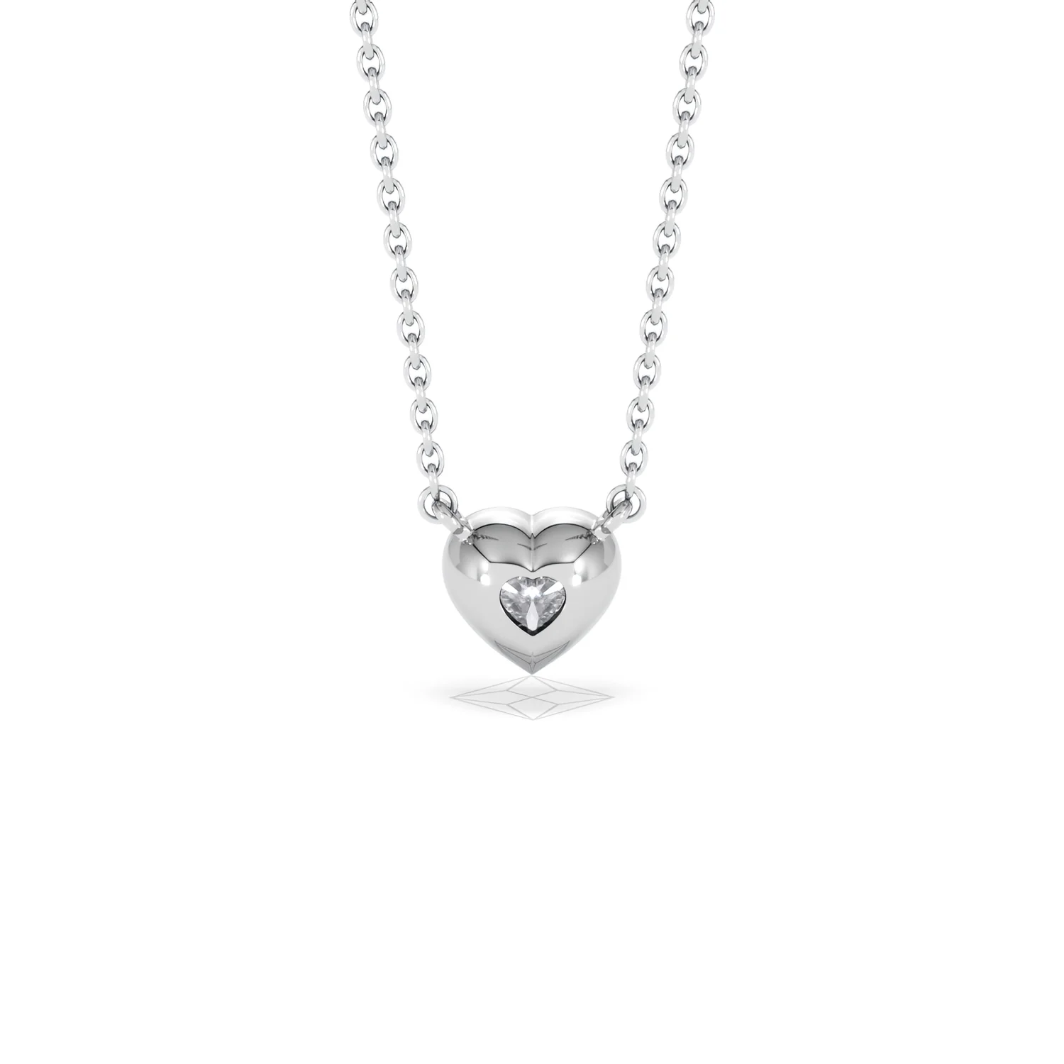 Horizon Heart Cut Lab Diamond Solitaire Necklace 0.50ct H/SI in 9K White Gold - Image 50