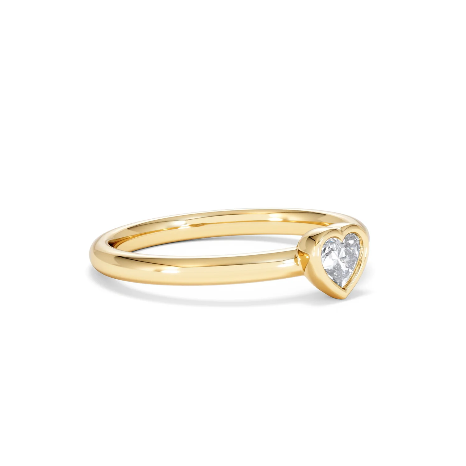 Horizon Heart Cut Lab Diamond Solitaire Ring 0.25ct H/SI in 18k Gold Vermeil - Image 20
