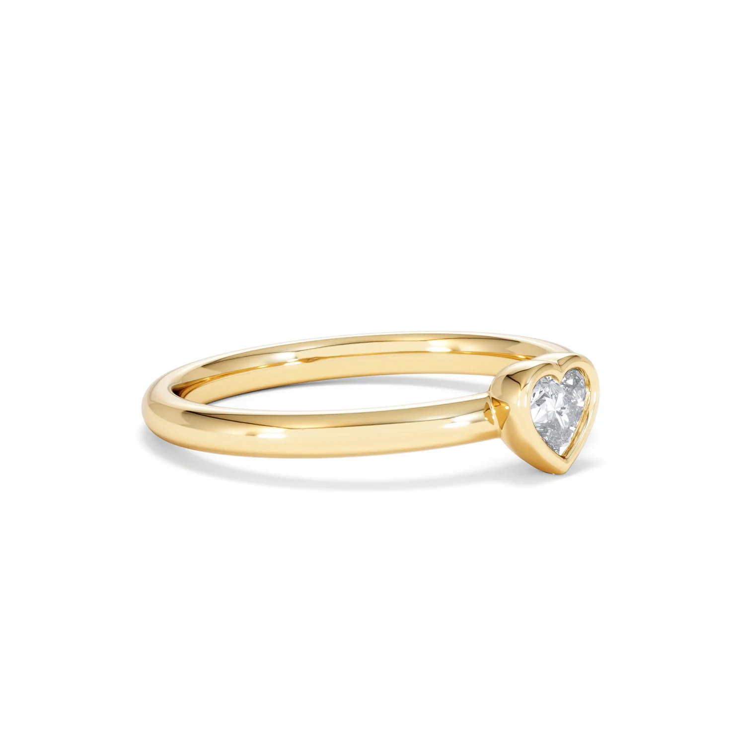 Horizon Heart Cut Lab Diamond Solitaire Ring 0.25ct H/SI in 18k Gold Vermeil - Image 21