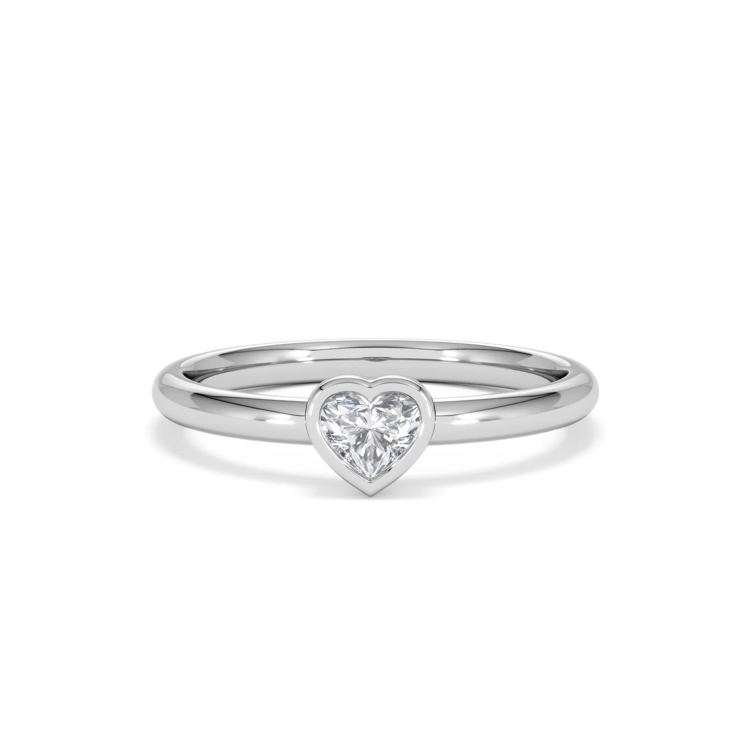 Horizon Heart Cut Lab Diamond Solitaire Ring 0.25ct H/SI in 925 Silver - Image 10