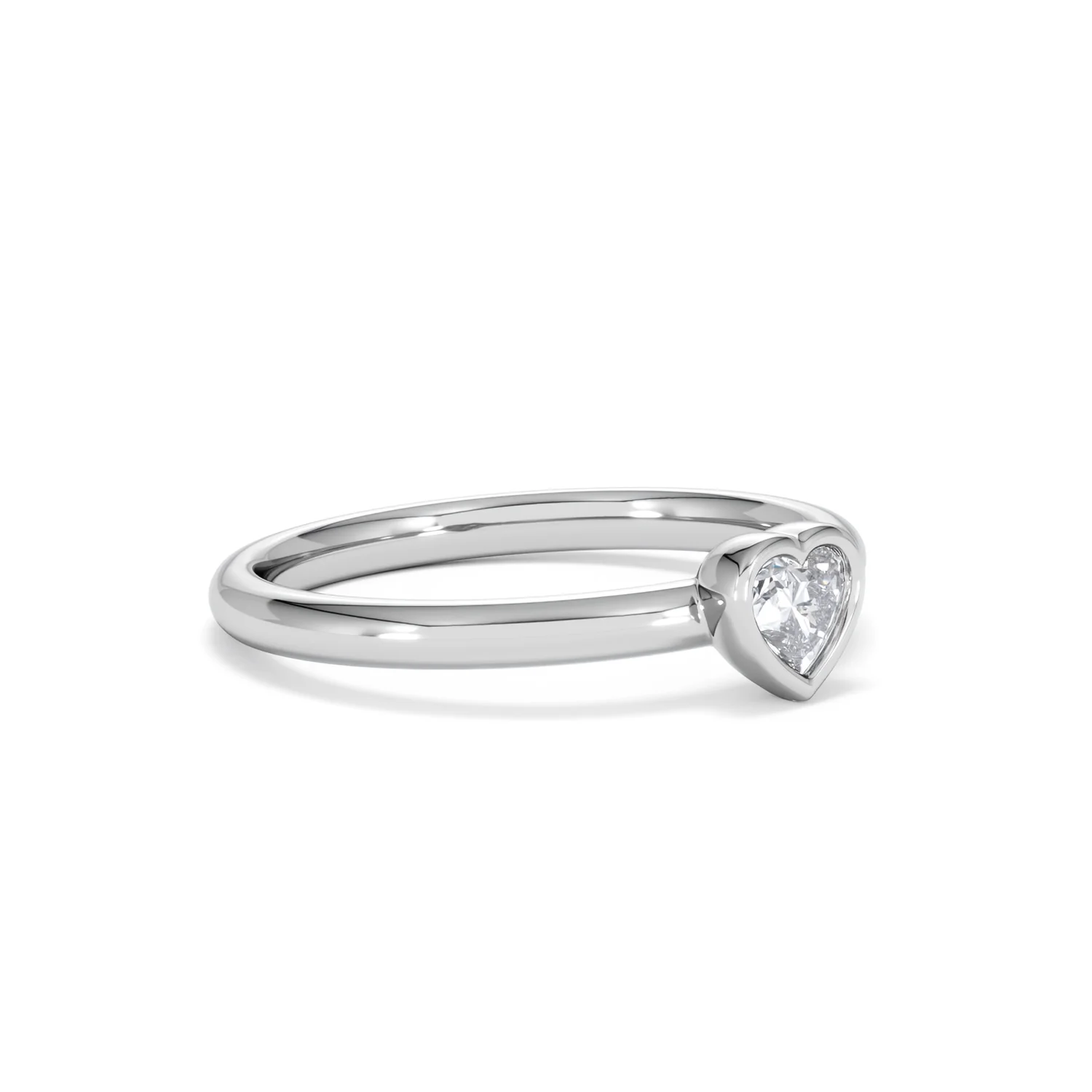 Horizon Heart Cut Lab Diamond Solitaire Ring 0.25ct H/SI in 925 Silver - Image 20
