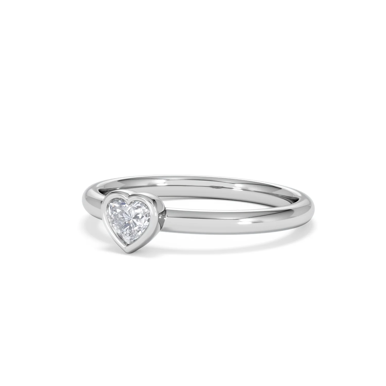 Horizon Heart Cut Lab Diamond Solitaire Ring 0.25ct H/SI in 925 Silver - Image 83