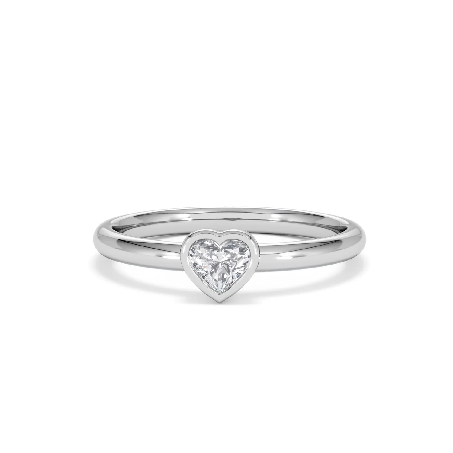 Horizon Heart Cut Lab Diamond Solitaire Ring 0.25ct H/SI in 925 Silver - Image 89