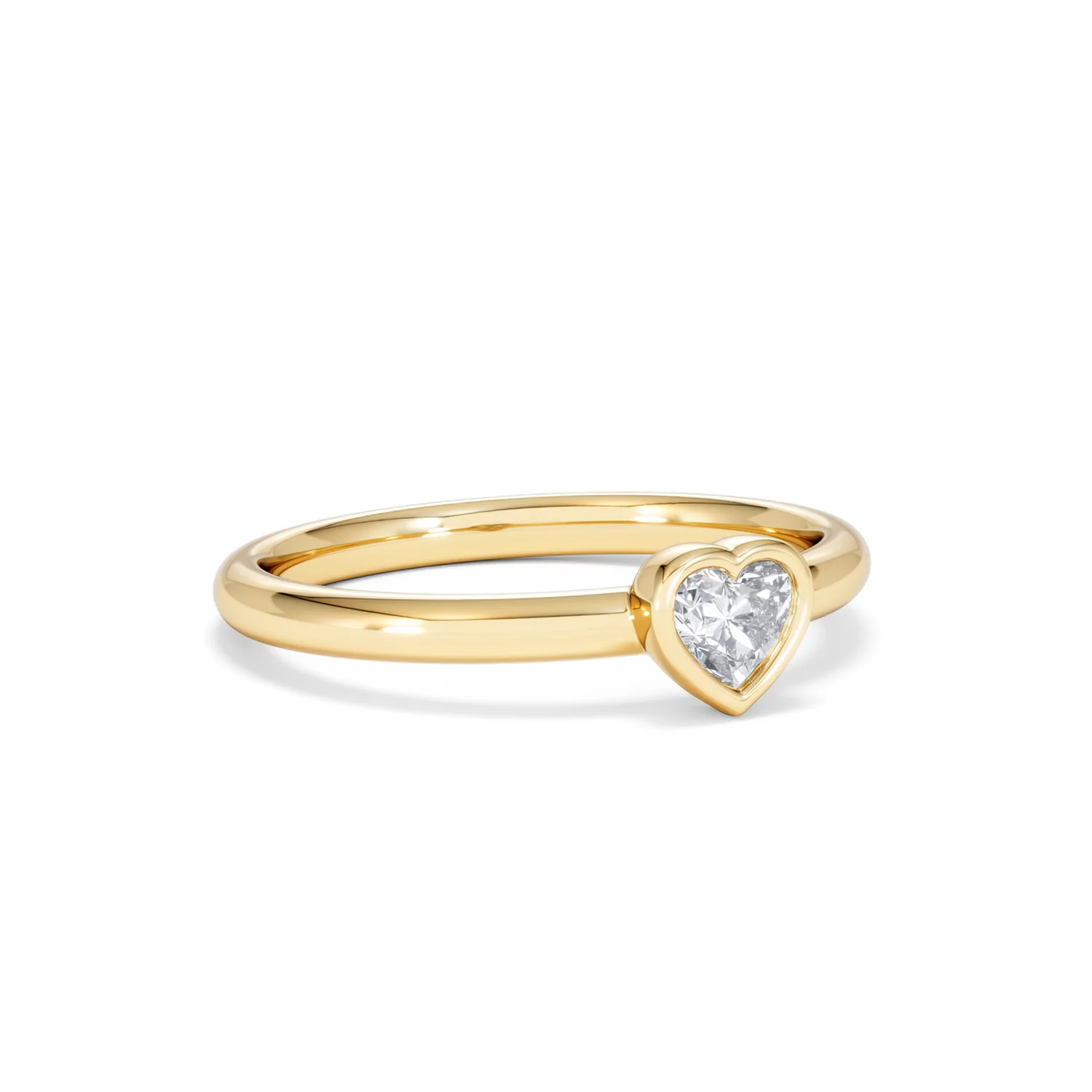 Horizon Heart Cut Lab Diamond Solitaire Ring 0.25ct H/SI in 9K Gold - Image 17