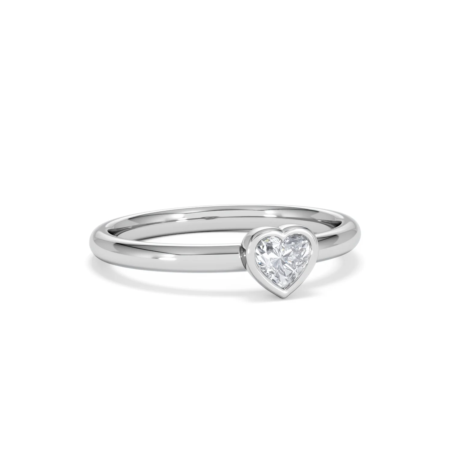 Horizon Heart Cut Lab Diamond Solitaire Ring 0.25ct H/SI in 9K White Gold - Image 15