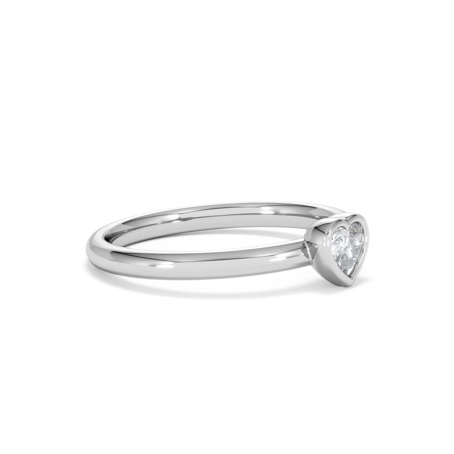 Horizon Heart Cut Lab Diamond Solitaire Ring 0.25ct H/SI in 9K White Gold - Image 22
