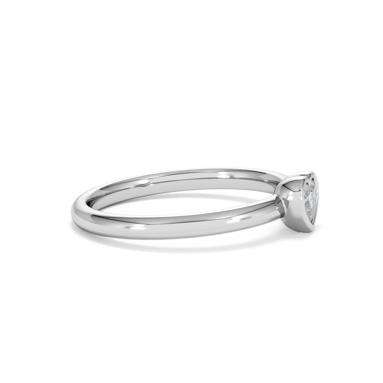 Horizon Heart Cut Lab Diamond Solitaire Ring 0.25ct H/SI in 9K White Gold - Image 26