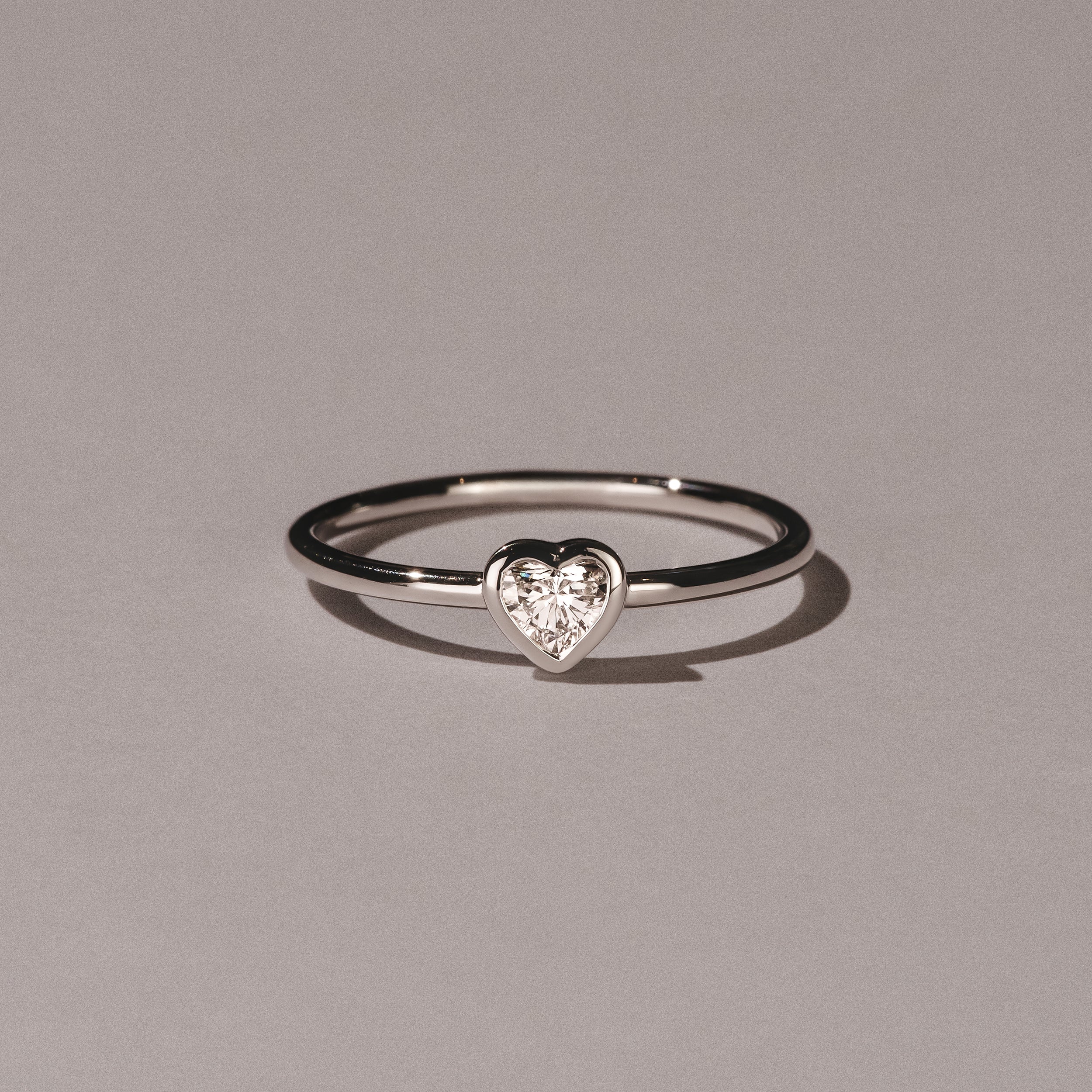 Horizon Heart Cut Lab Diamond Solitaire Ring 0.25ct H/SI in 9K White Gold - Image 6