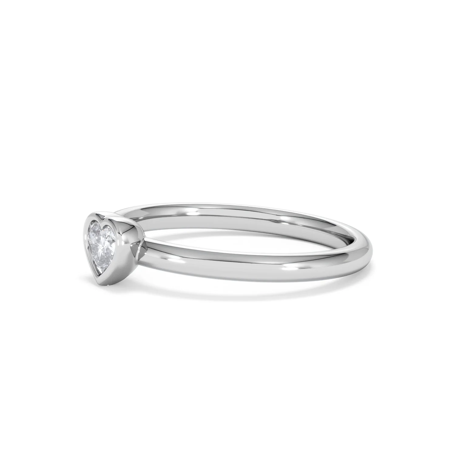 Horizon Heart Cut Lab Diamond Solitaire Ring 0.25ct H/SI in 9K White Gold - Image 77