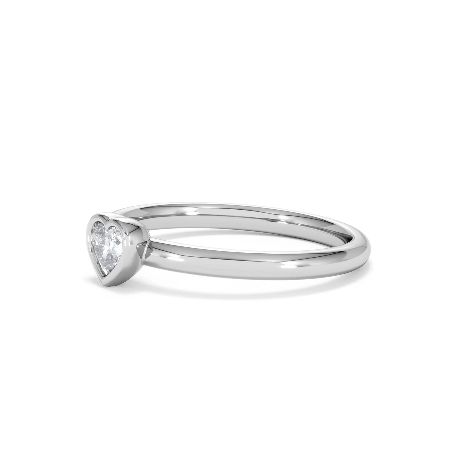 Horizon Heart Cut Lab Diamond Solitaire Ring 0.25ct H/SI in 9K White Gold - Image 78