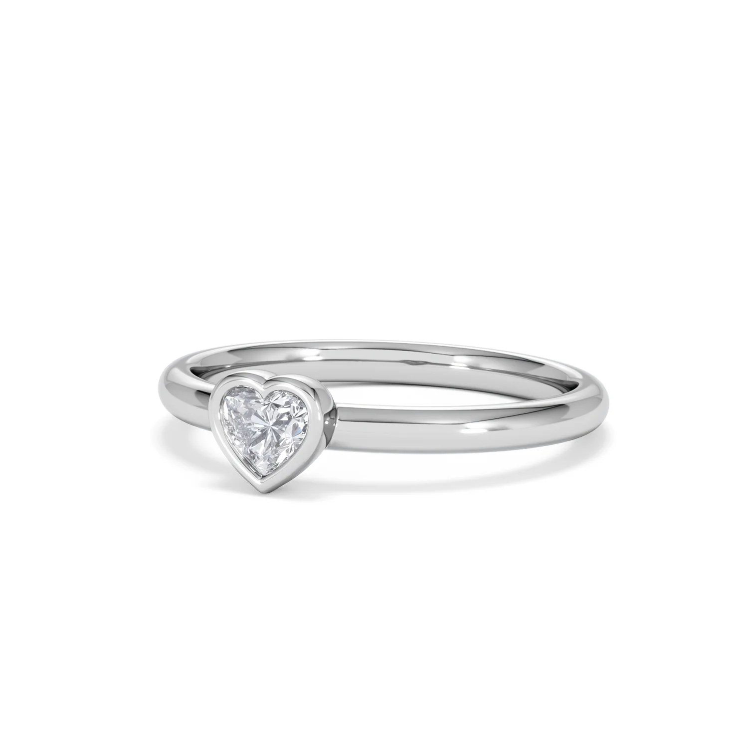 Horizon Heart Cut Lab Diamond Solitaire Ring 0.25ct H/SI in 9K White Gold - Image 84