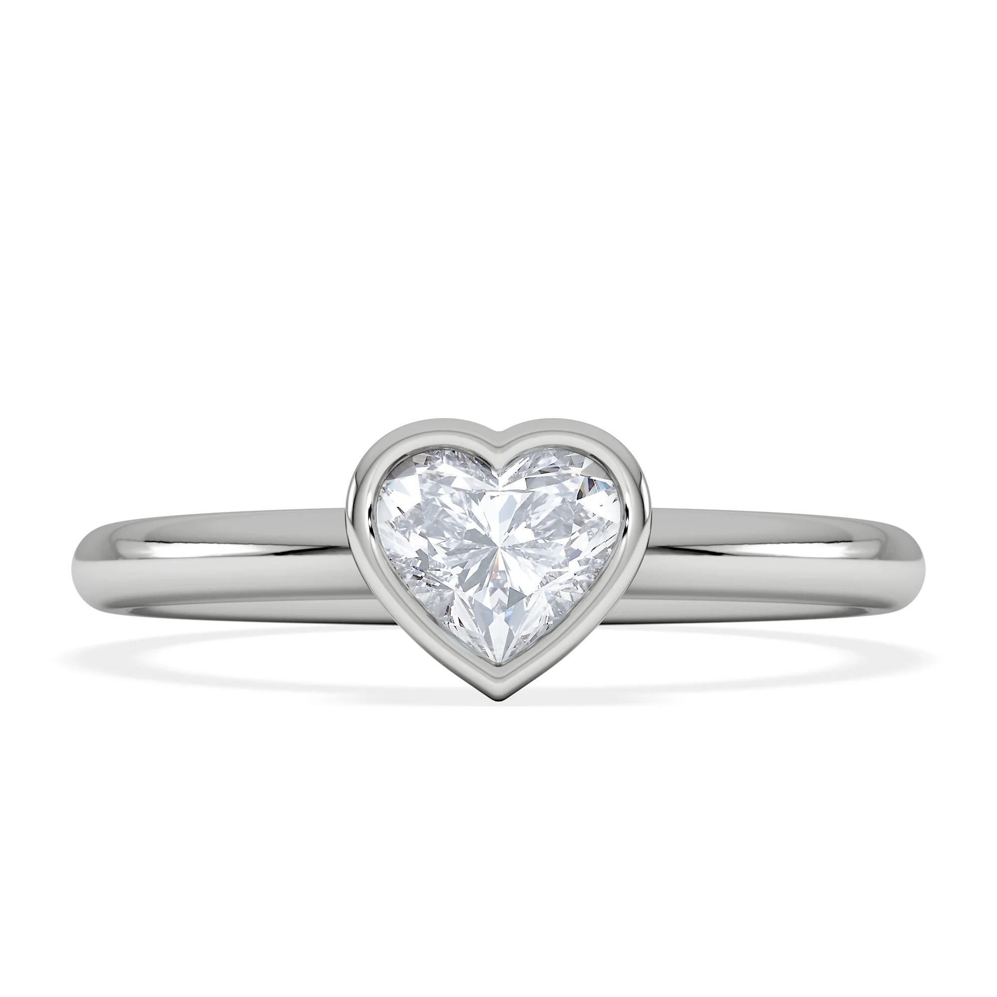 Horizon Heart Cut Lab Diamond Solitaire Ring 0.50ct H/SI in 9K White Gold - Image 7