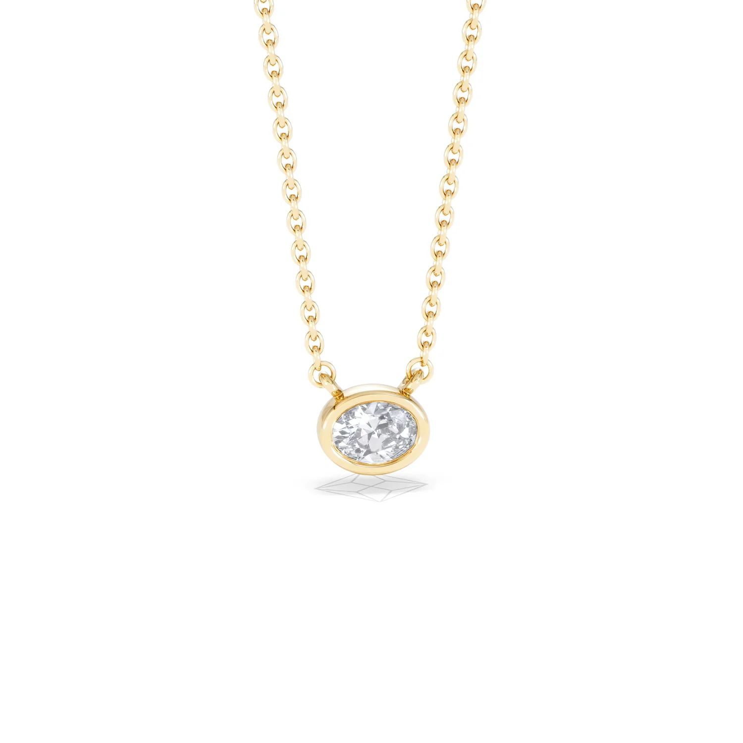 Horizon Oval Cut Lab Diamond Solitaire Necklace 0.25ct H/SI in 18k Gold Vermeil - Image 12