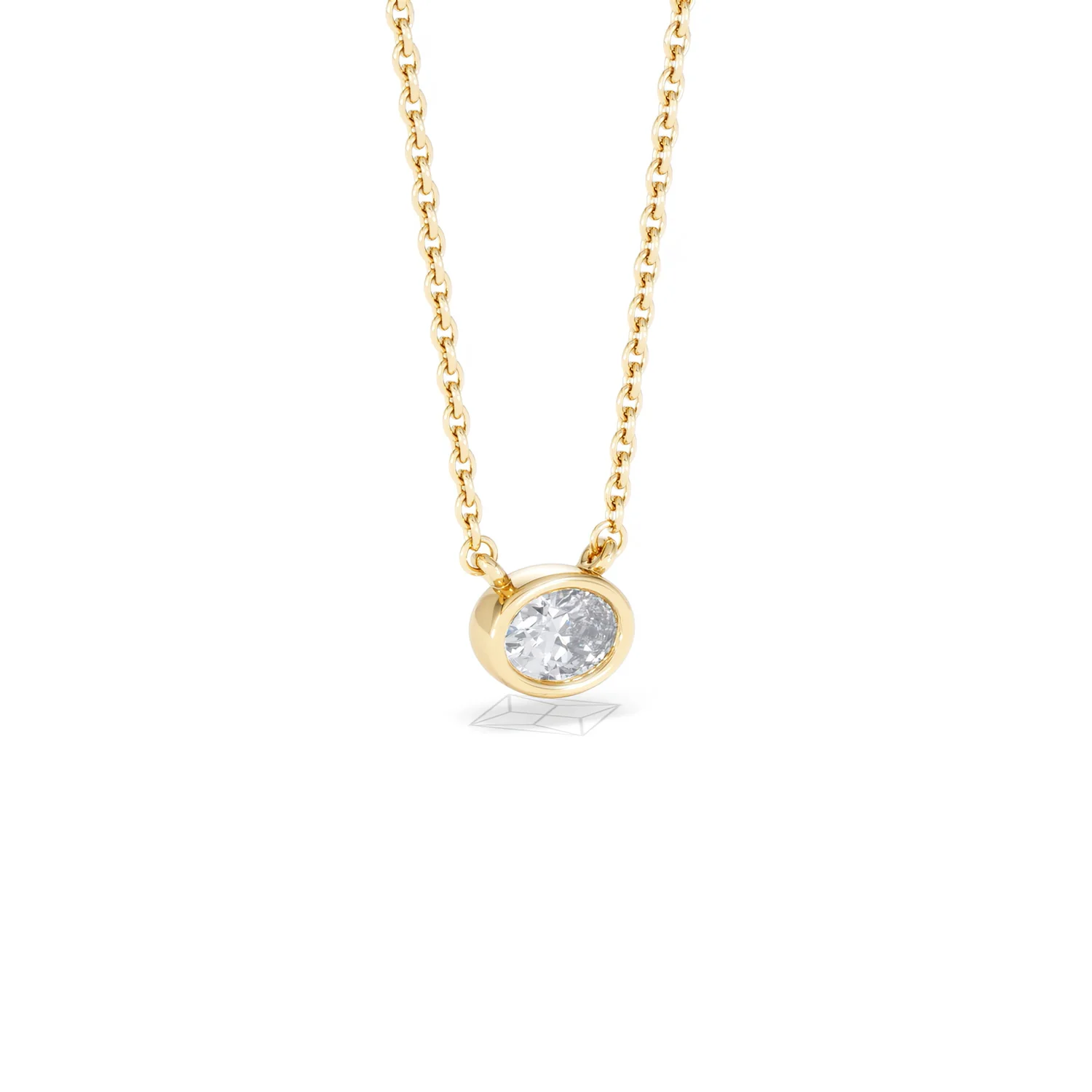Horizon Oval Cut Lab Diamond Solitaire Necklace 0.25ct H/SI in 18k Gold Vermeil - Image 16