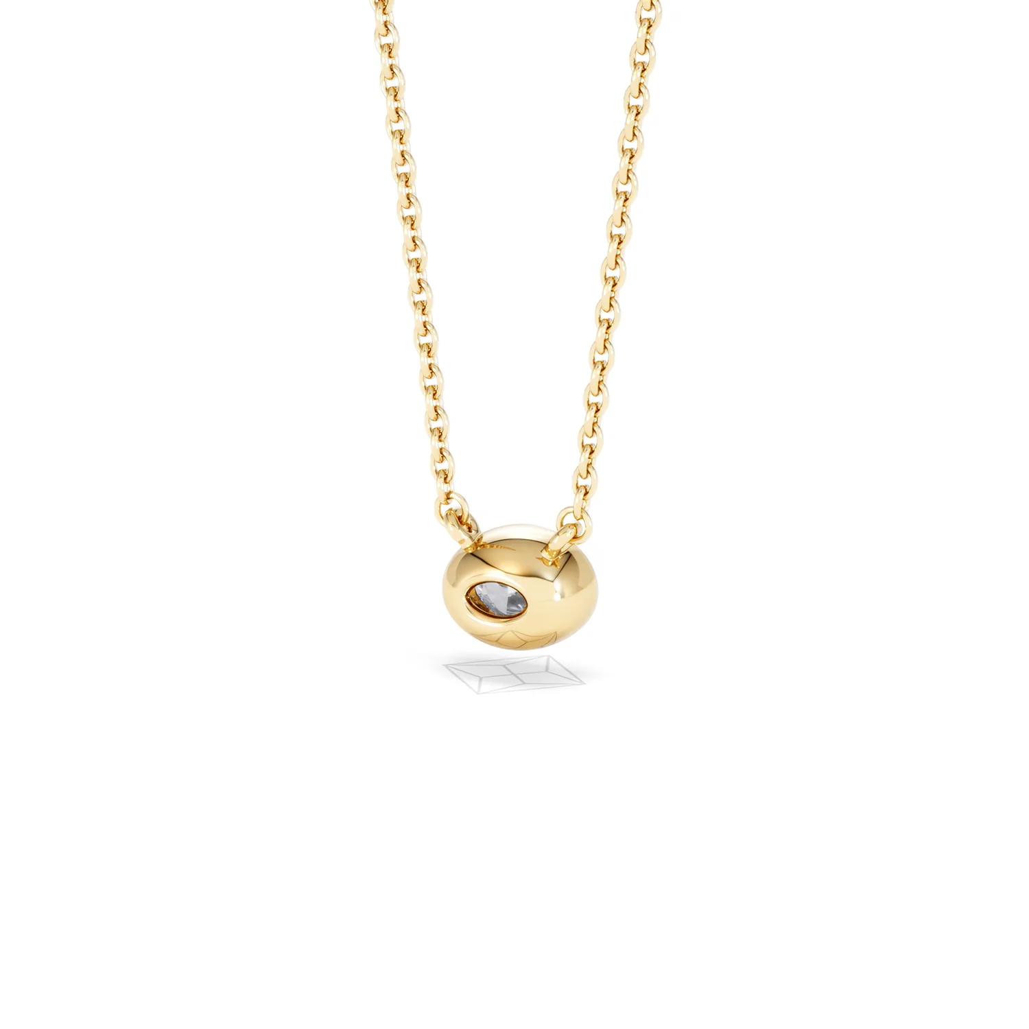 Horizon Oval Cut Lab Diamond Solitaire Necklace 0.25ct H/SI in 18k Gold Vermeil - Image 44