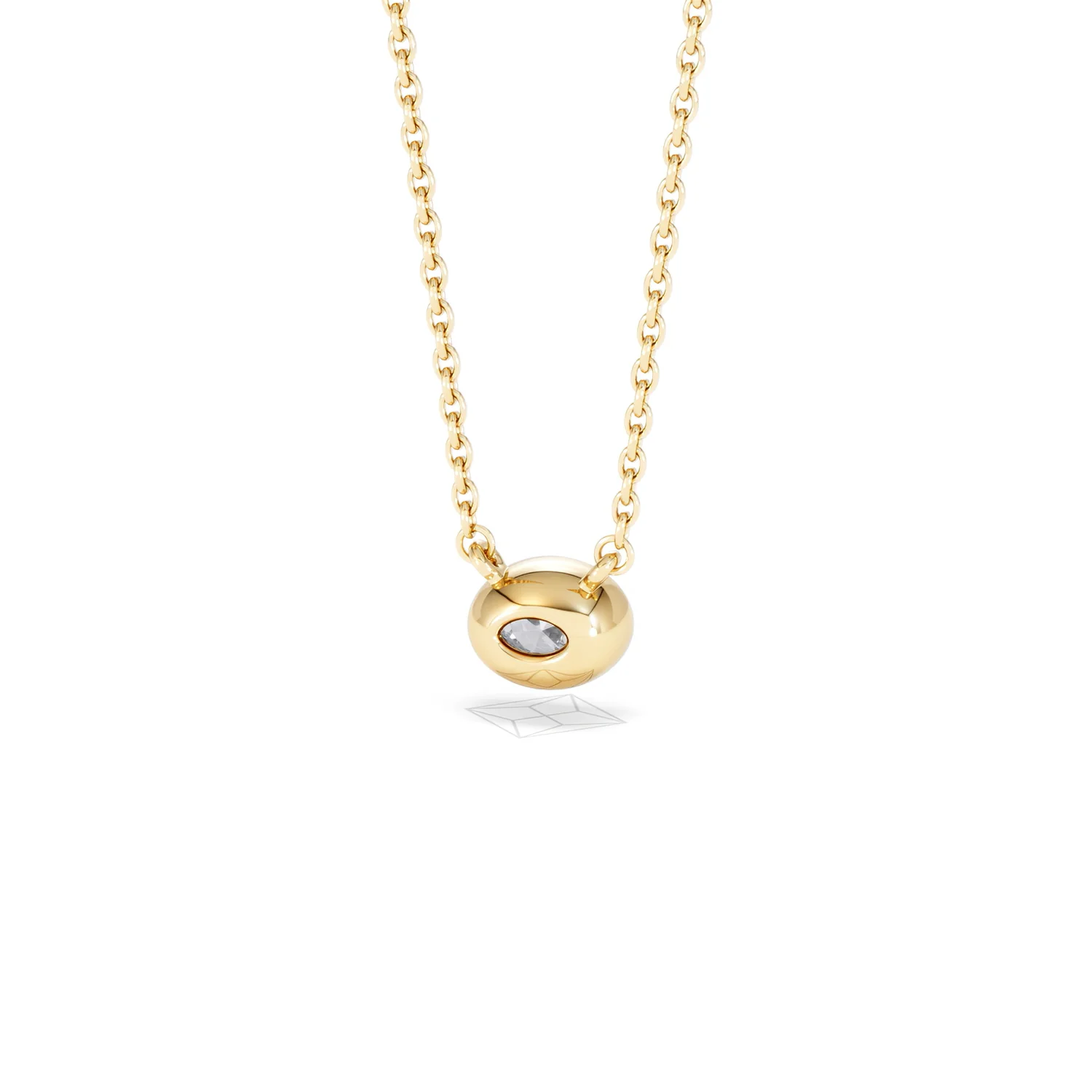 Horizon Oval Cut Lab Diamond Solitaire Necklace 0.25ct H/SI in 18k Gold Vermeil - Image 46