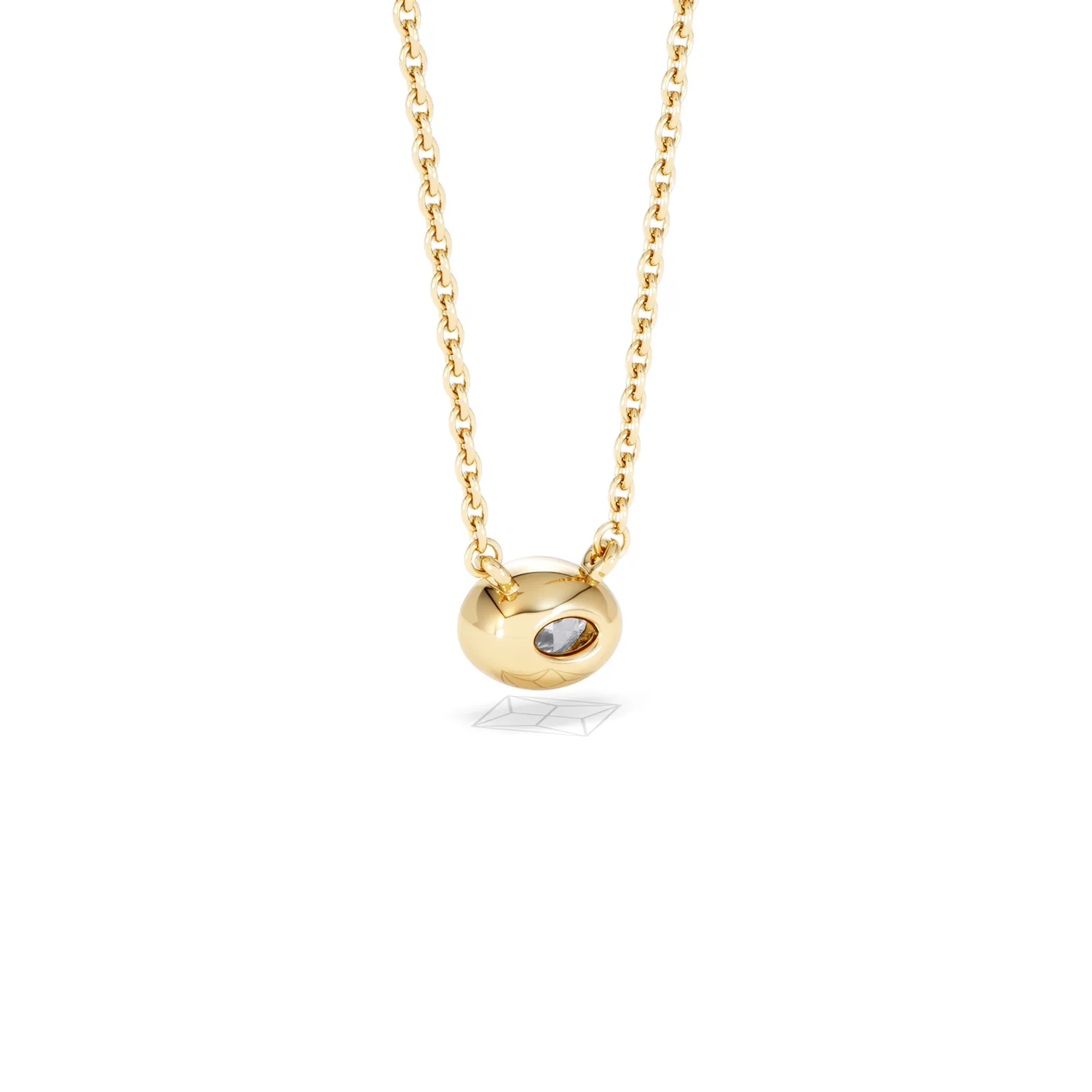 Horizon Oval Cut Lab Diamond Solitaire Necklace 0.25ct H/SI in 18k Gold Vermeil - Image 56
