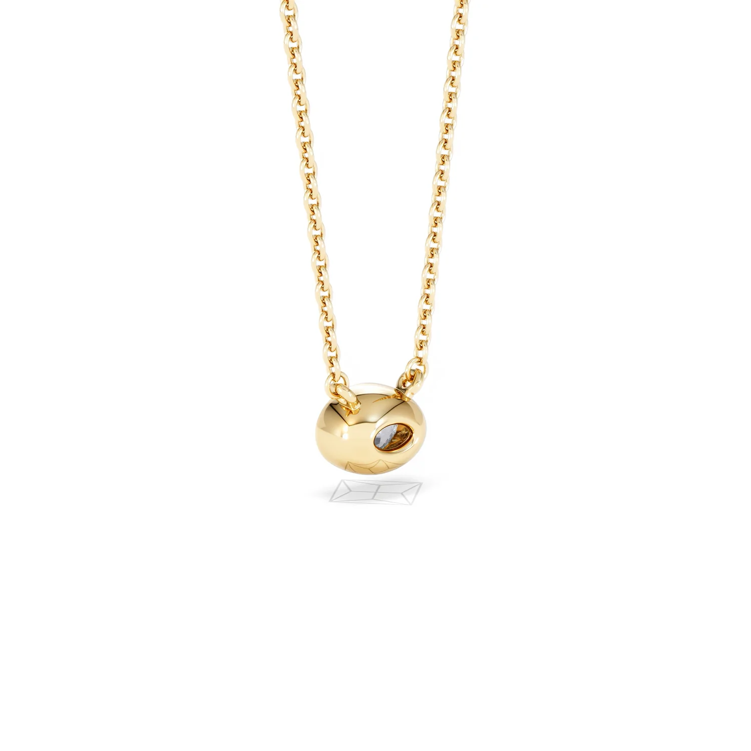 Horizon Oval Cut Lab Diamond Solitaire Necklace 0.25ct H/SI in 18k Gold Vermeil - Image 58