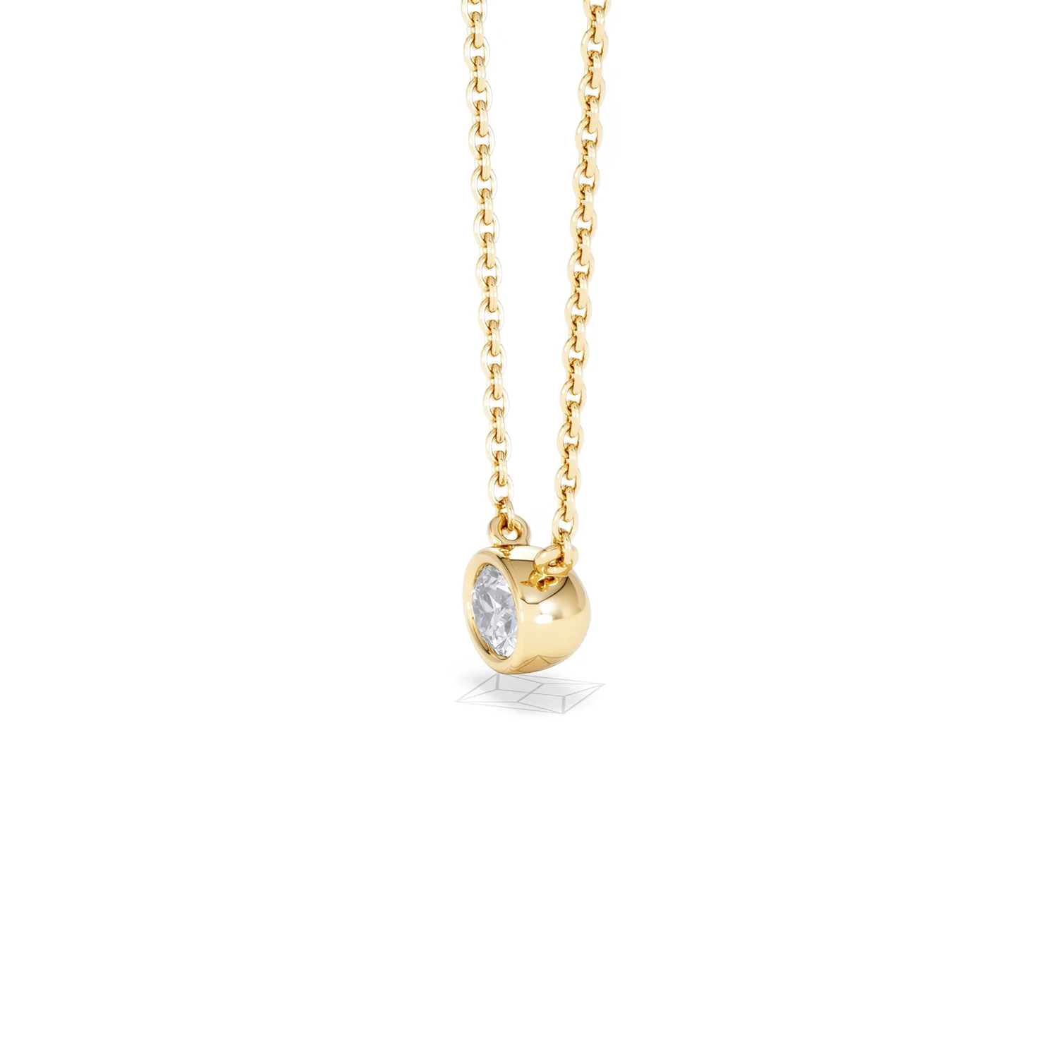 Horizon Oval Cut Lab Diamond Solitaire Necklace 0.25ct H/SI in 18k Gold Vermeil - Image 75