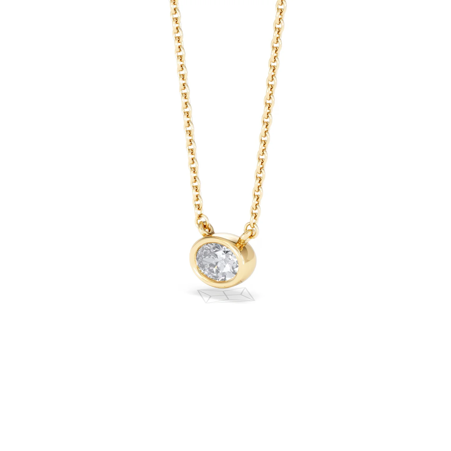 Horizon Oval Cut Lab Diamond Solitaire Necklace 0.25ct H/SI in 18k Gold Vermeil - Image 82