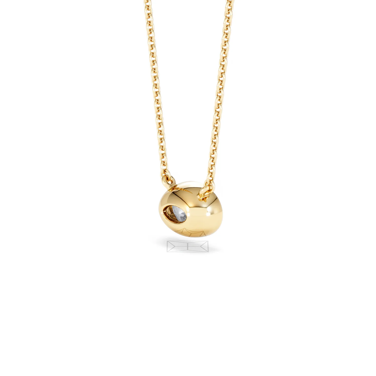 Horizon Oval Cut Lab Diamond Solitaire Necklace 0.50ct H/SI in 9K Gold - Image 40