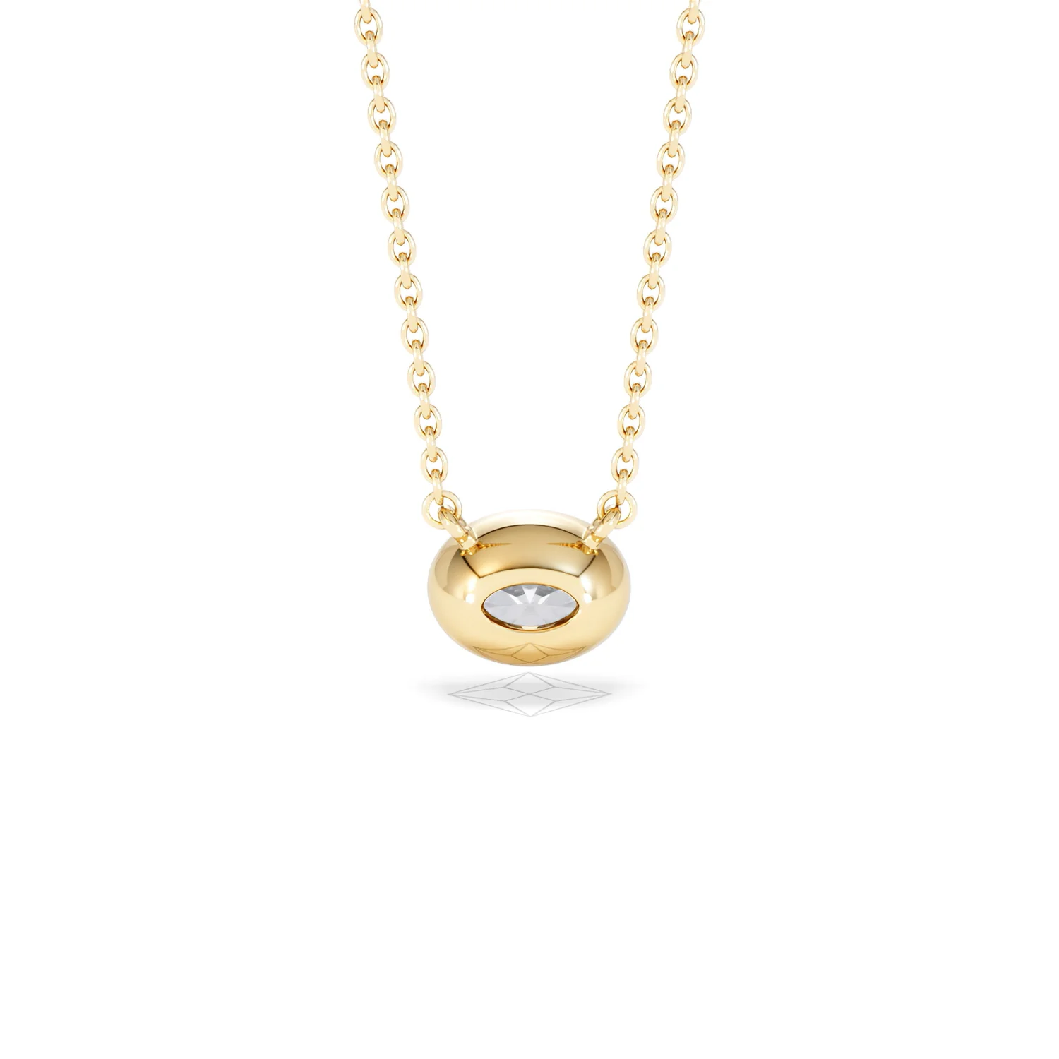 Horizon Oval Cut Lab Diamond Solitaire Necklace 0.50ct H/SI in 9K Gold - Image 50