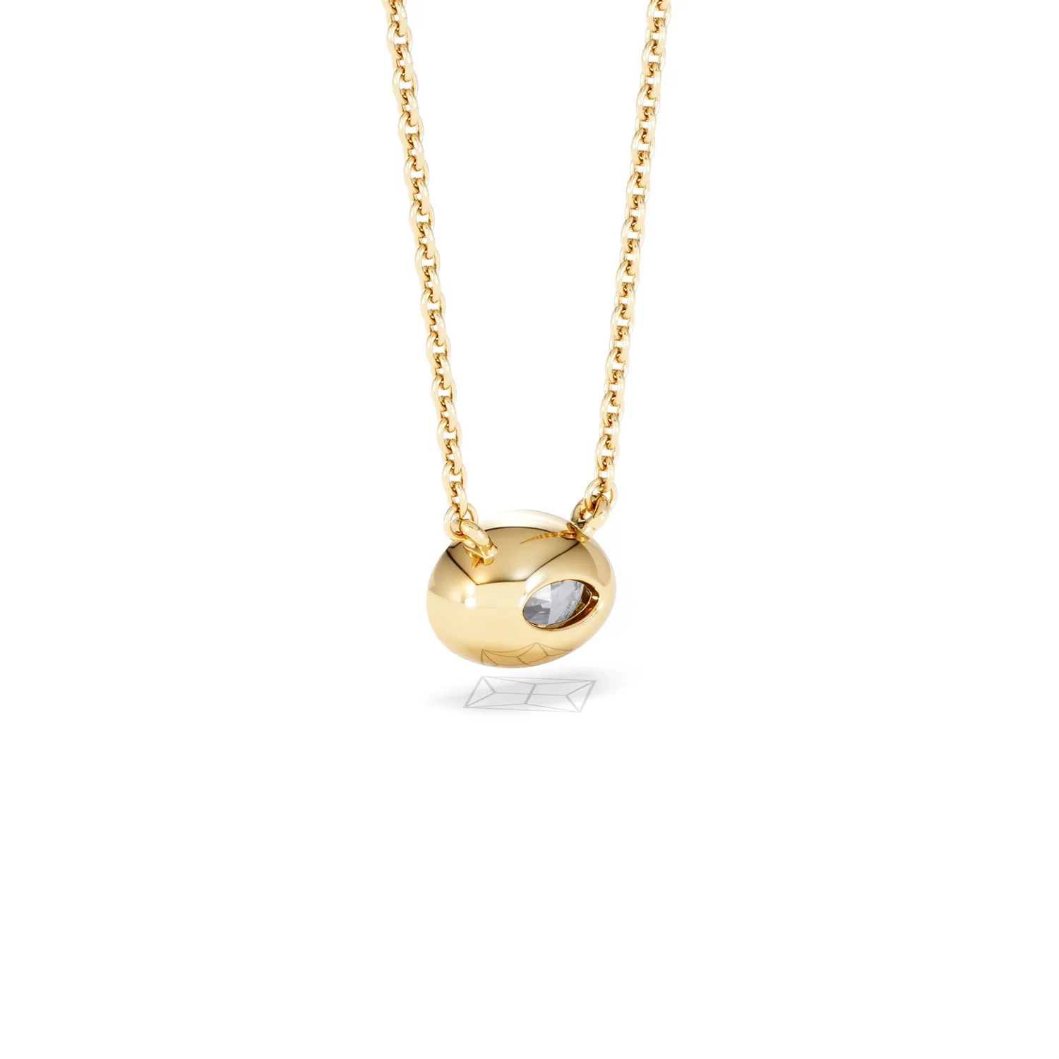 Horizon Oval Cut Lab Diamond Solitaire Necklace 0.50ct H/SI in 9K Gold - Image 58