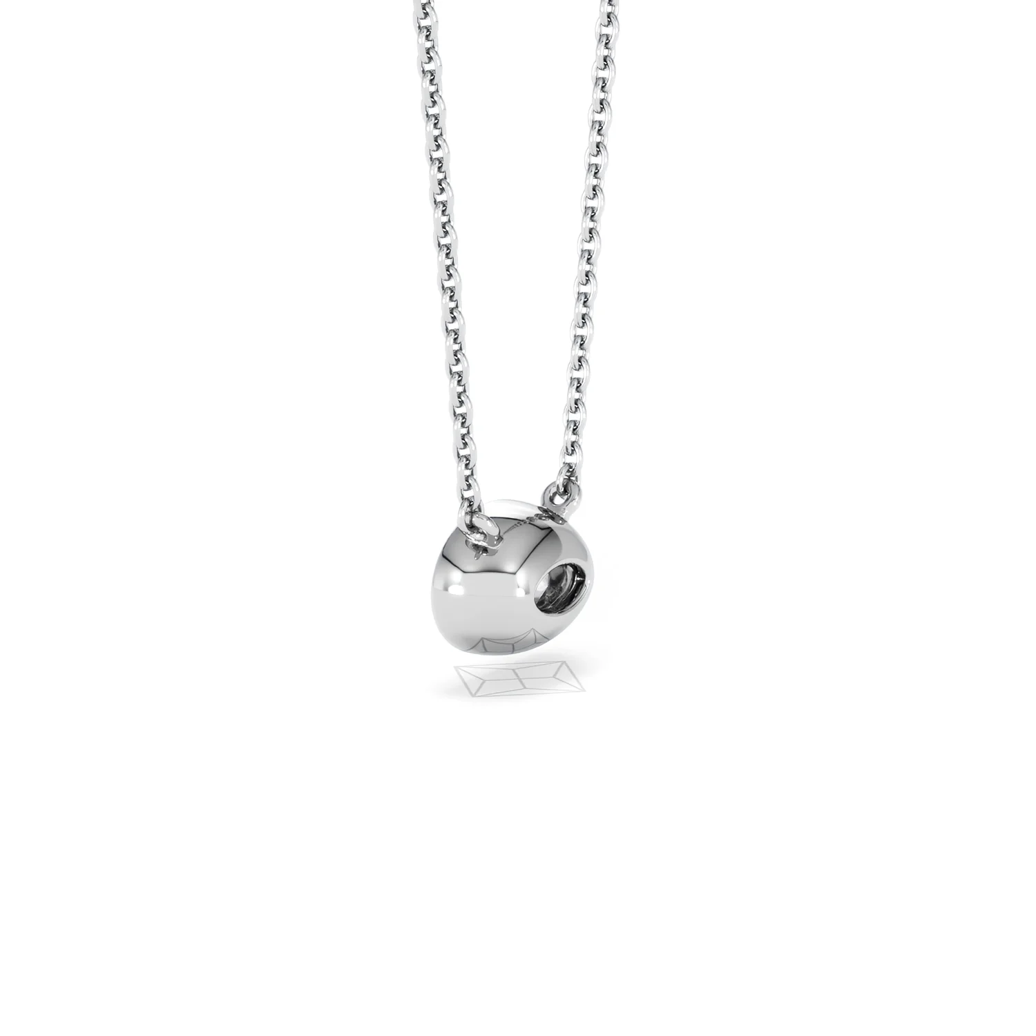 Horizon Oval Cut Lab Diamond Solitaire Necklace 0.50ct H/SI in 9K White Gold - Image 62