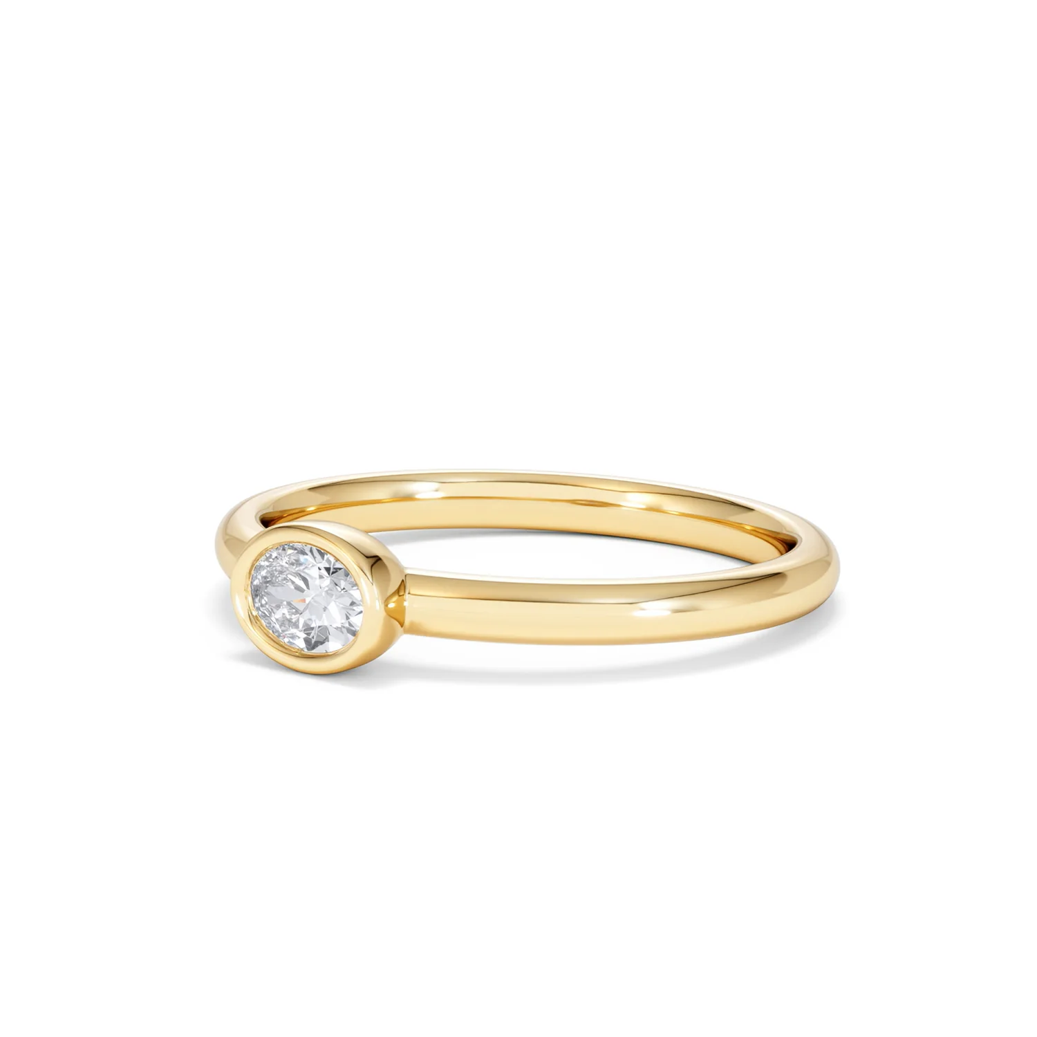 Horizon Oval Cut Lab Diamond Solitaire Ring 0.25ct H/SI in 18k Gold Vermeil - Image 82